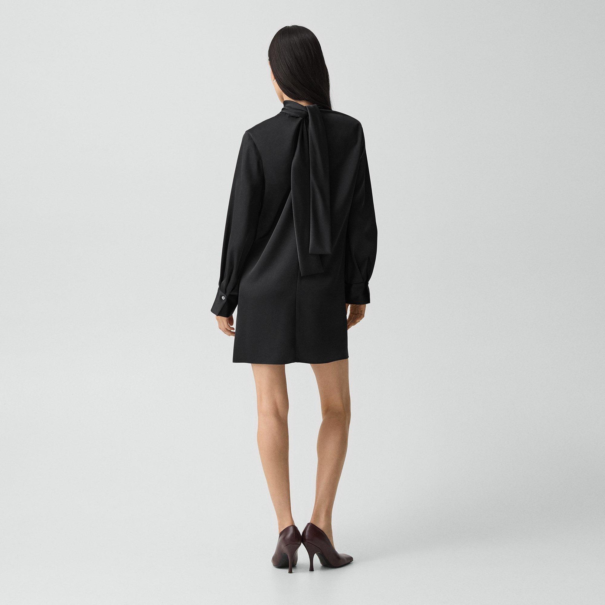 Blouson Sleeve Dress in Satin