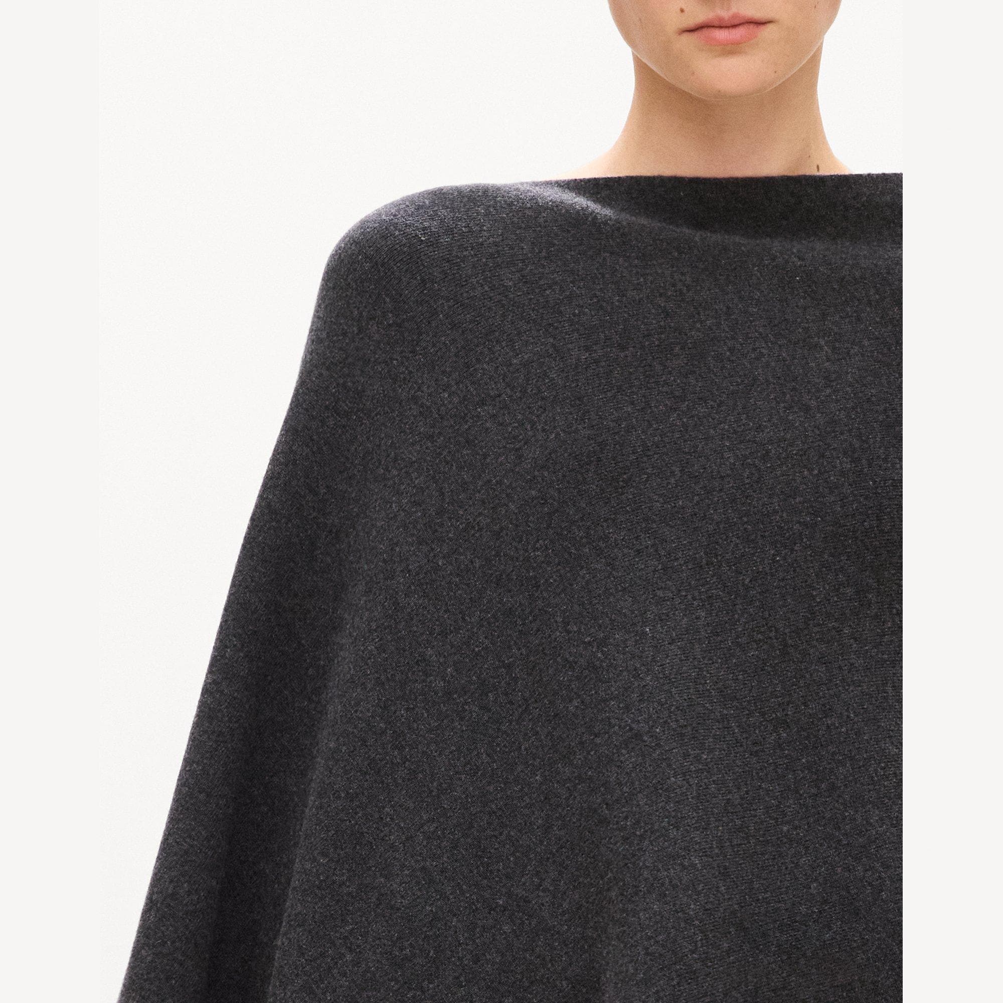 Reversible Draped Poncho in Felted Wool-Cashmere&nbsp;