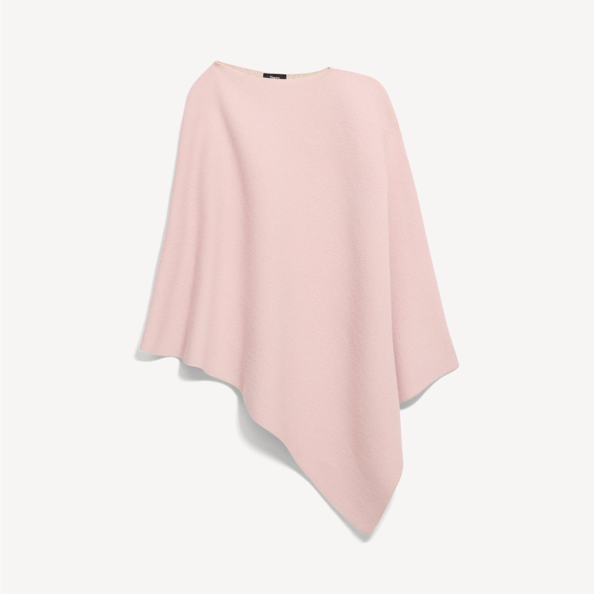 Reversible Draped Poncho in Felted Wool-Cashmere&nbsp;