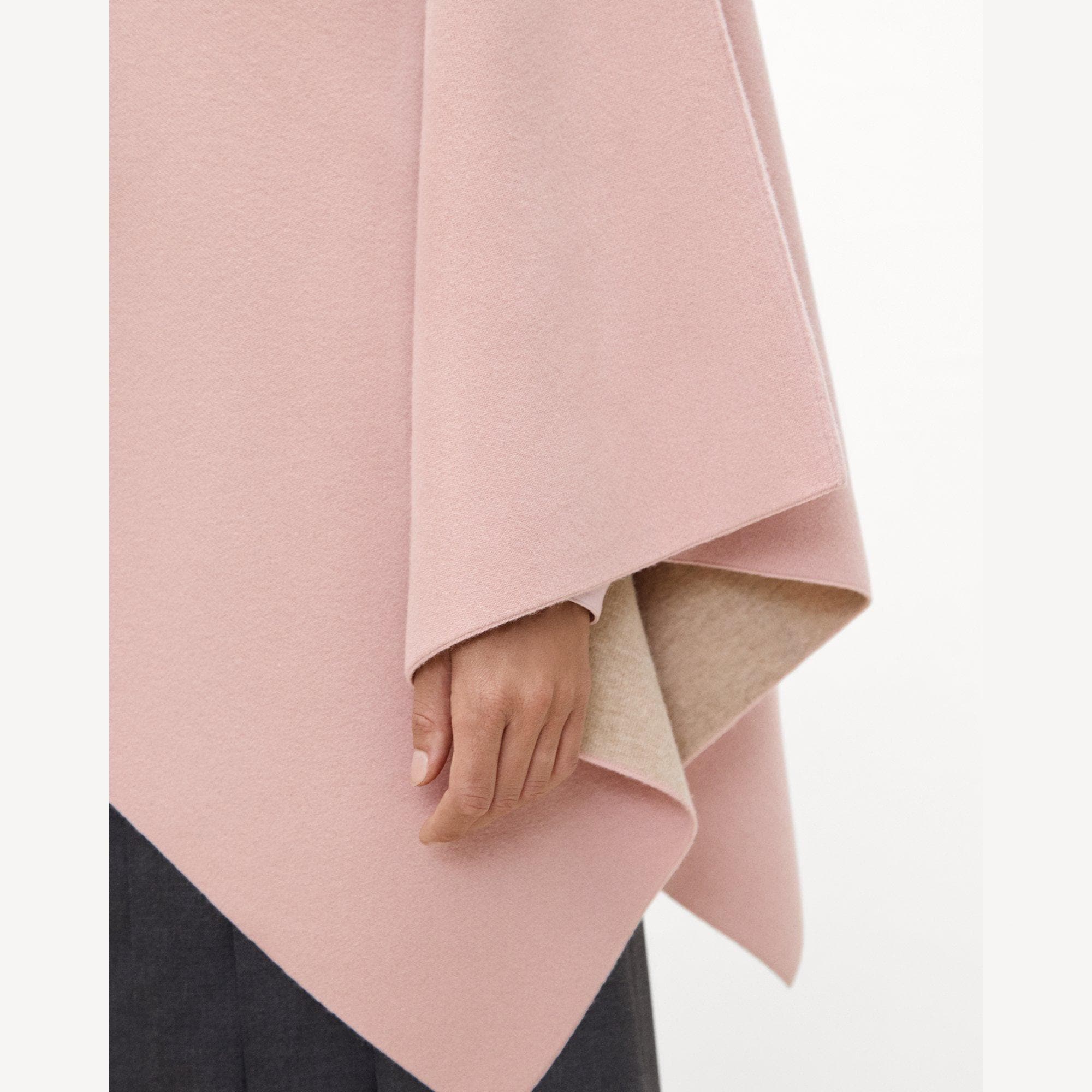 Reversible Draped Poncho in Felted Wool-Cashmere&nbsp;