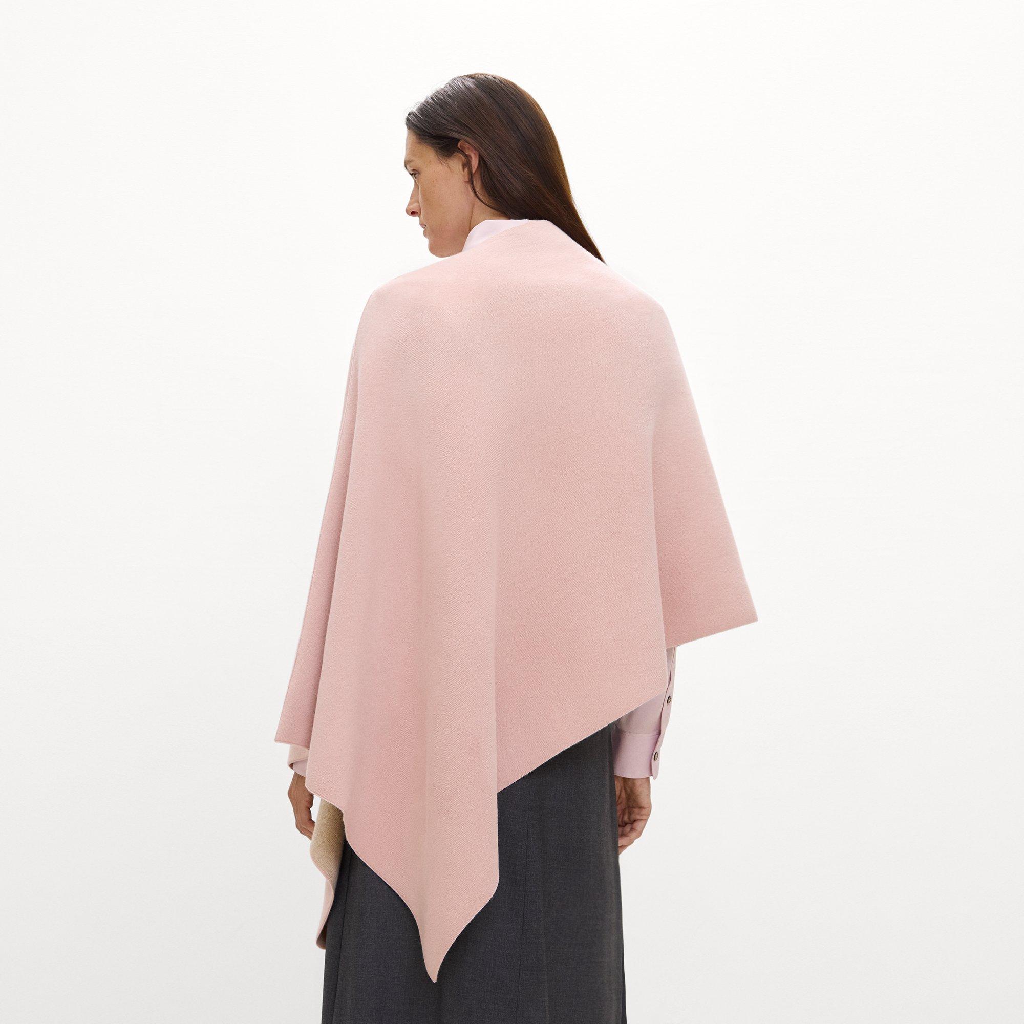 Reversible Draped Poncho in Felted Wool-Cashmere&nbsp;