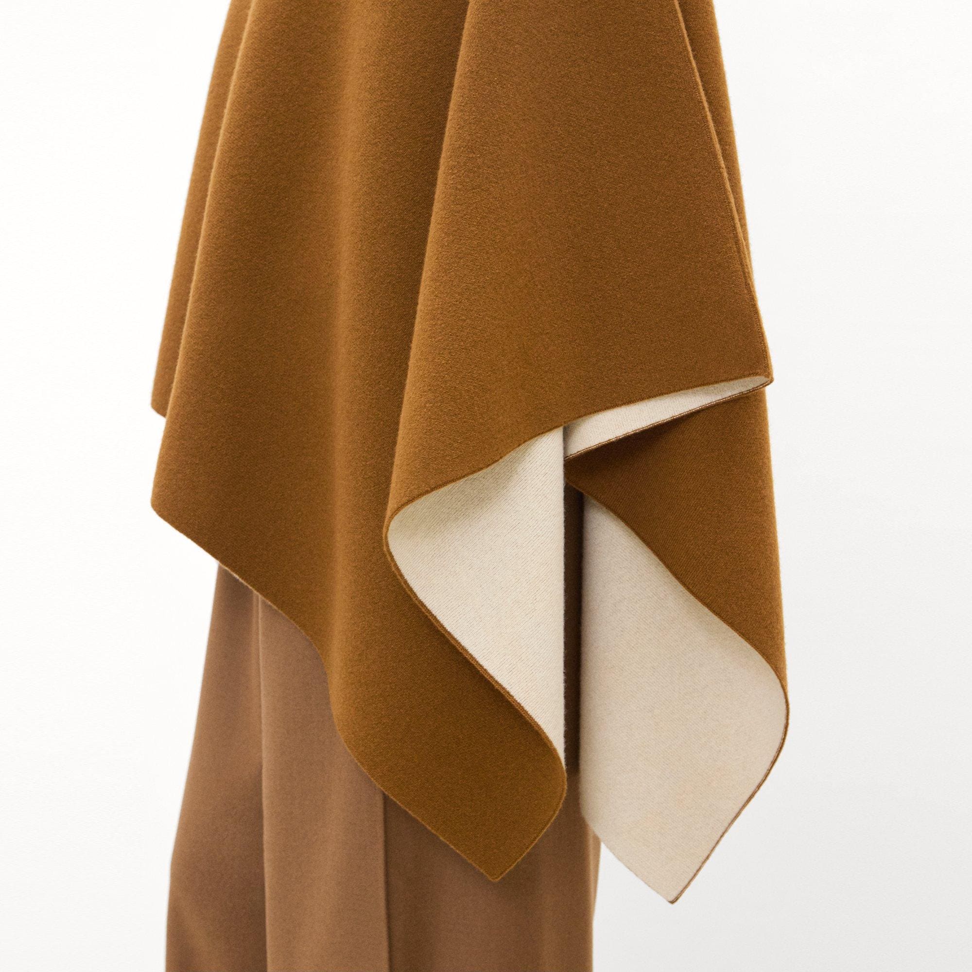 Reversible Draped Poncho in Felted Wool-Cashmere&nbsp;