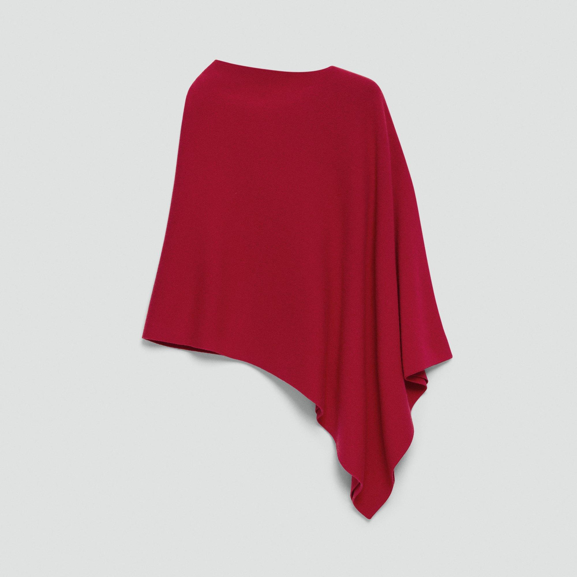 Reversible Draped Poncho in Felted Wool-Cashmere&nbsp;