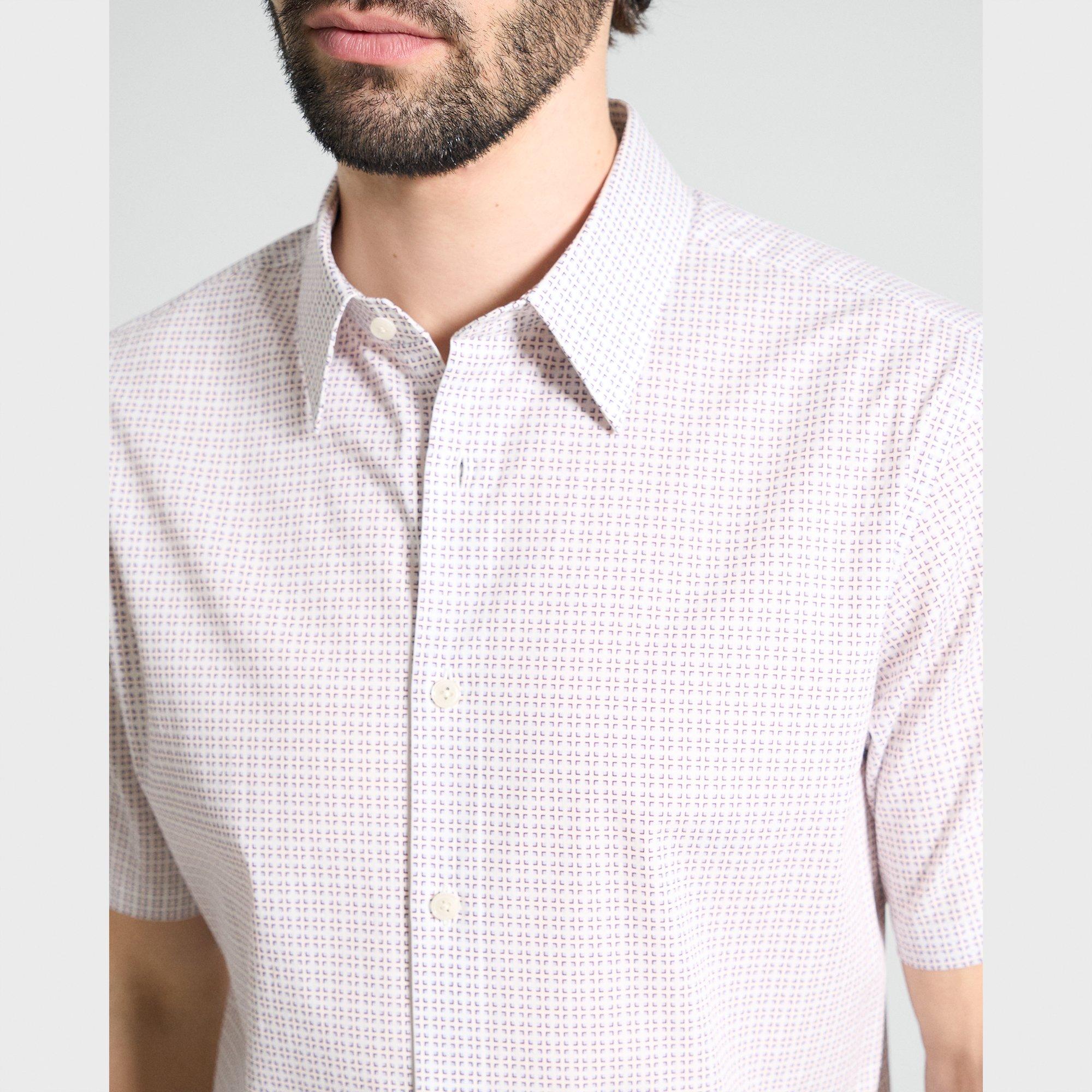 Irving Short-Sleeve Shirt in Geometric Cotton