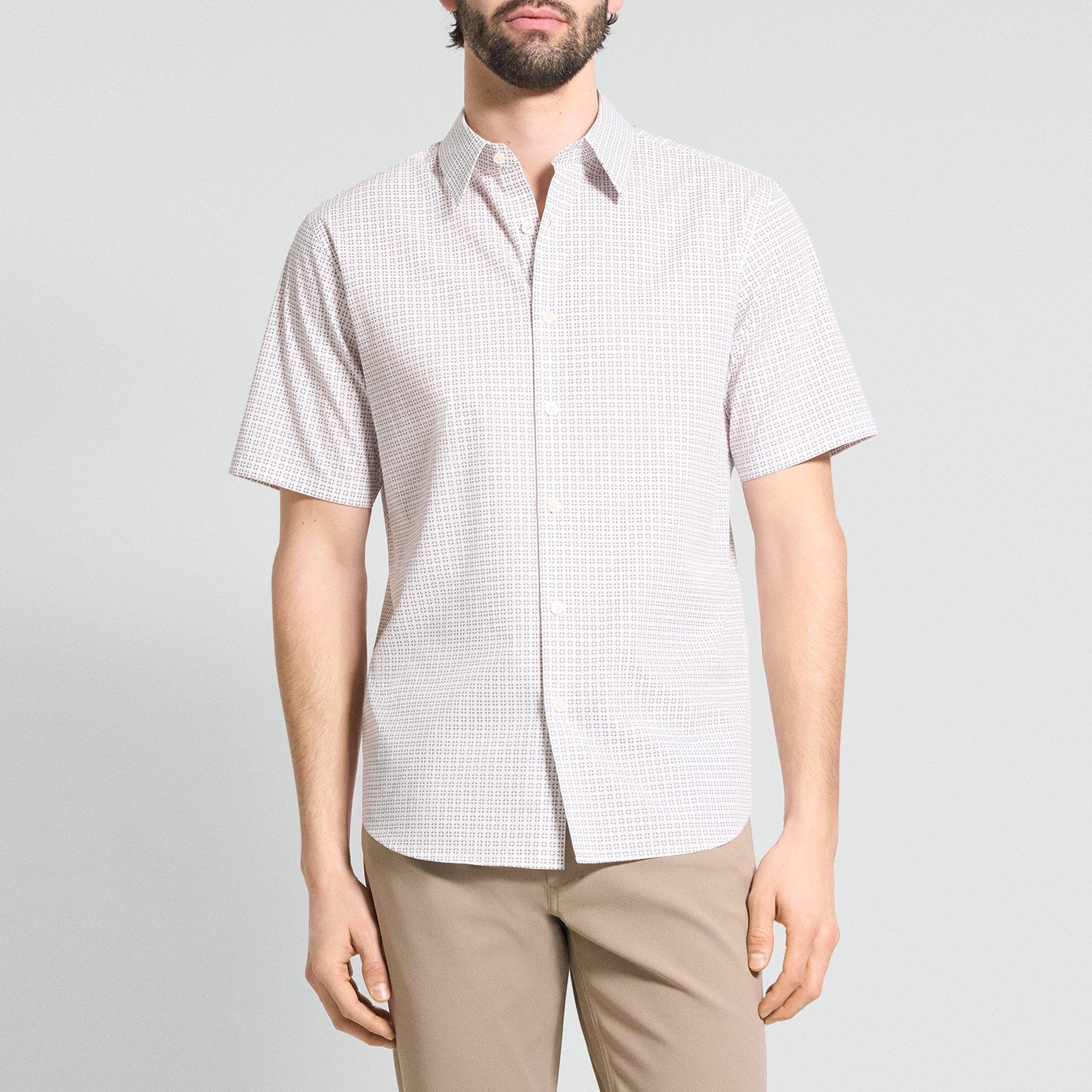 Irving Short-Sleeve Shirt in Geometric Cotton