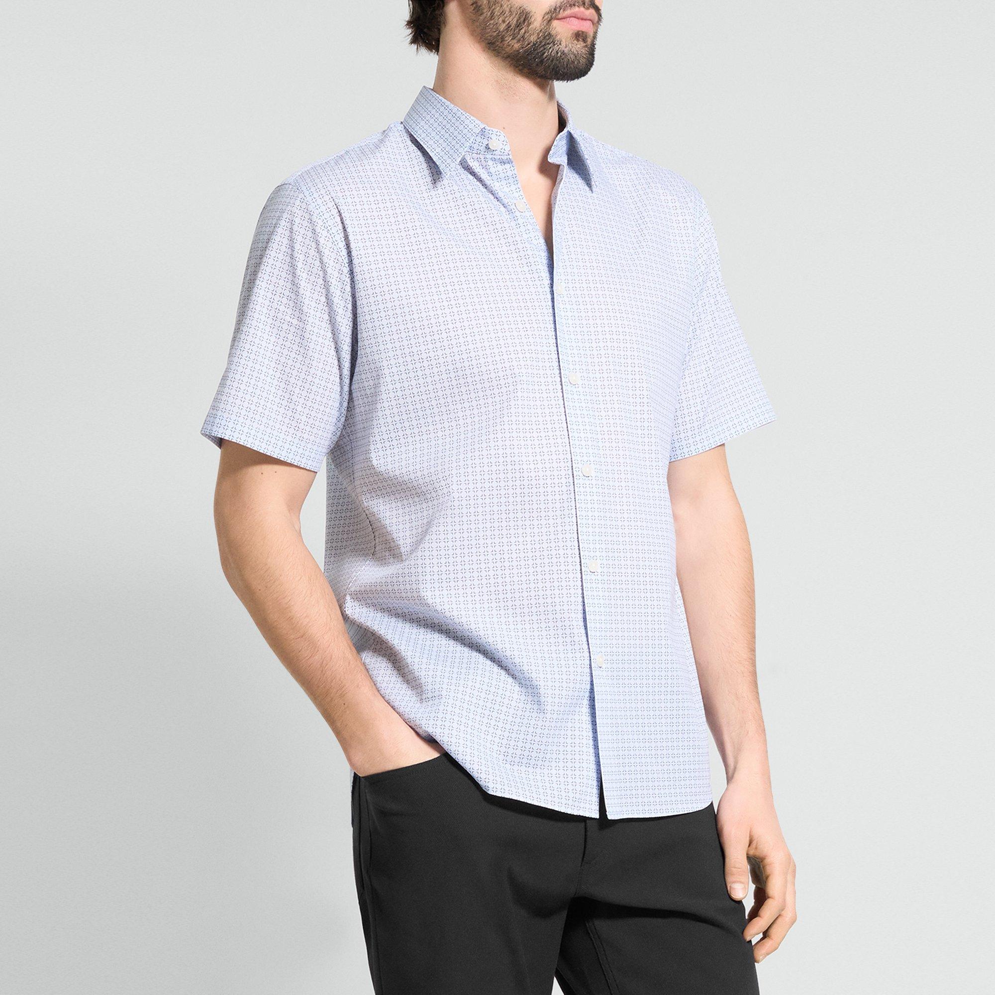Irving Short-Sleeve Shirt in Geometric Cotton