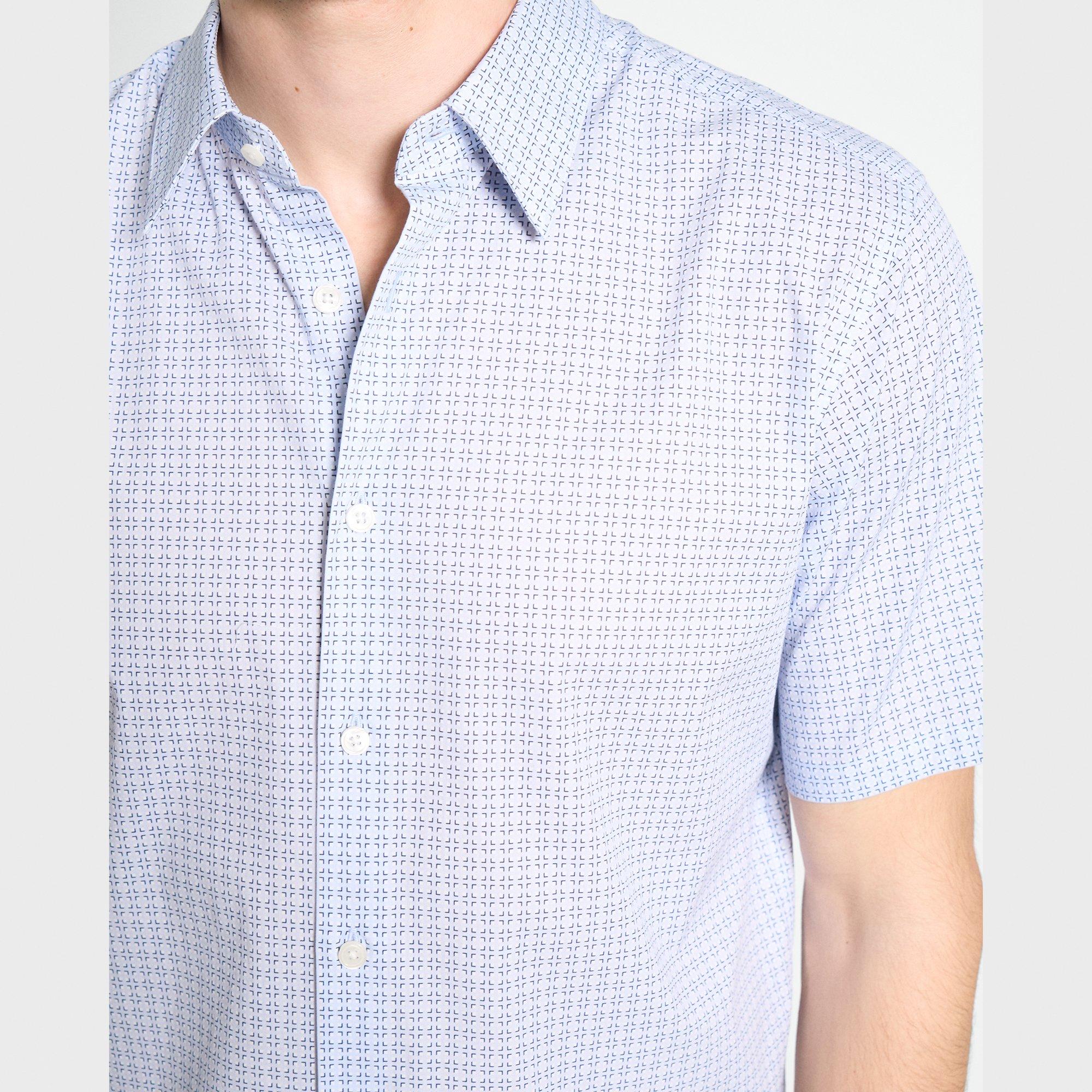 Irving Short-Sleeve Shirt in Geometric Cotton