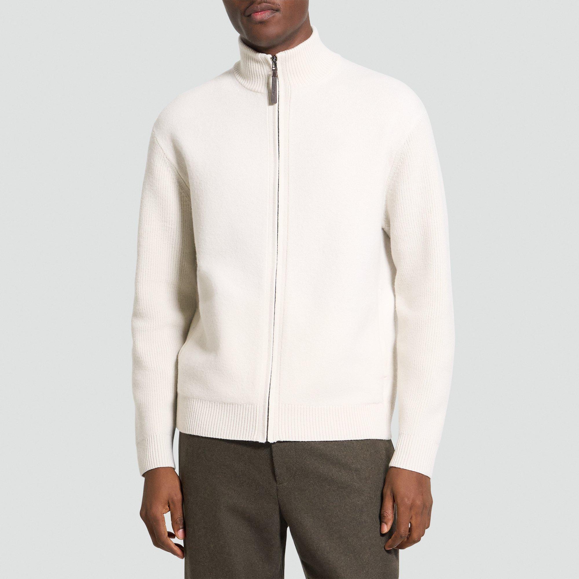 Turtleneck Cardigan in Boiled Wool