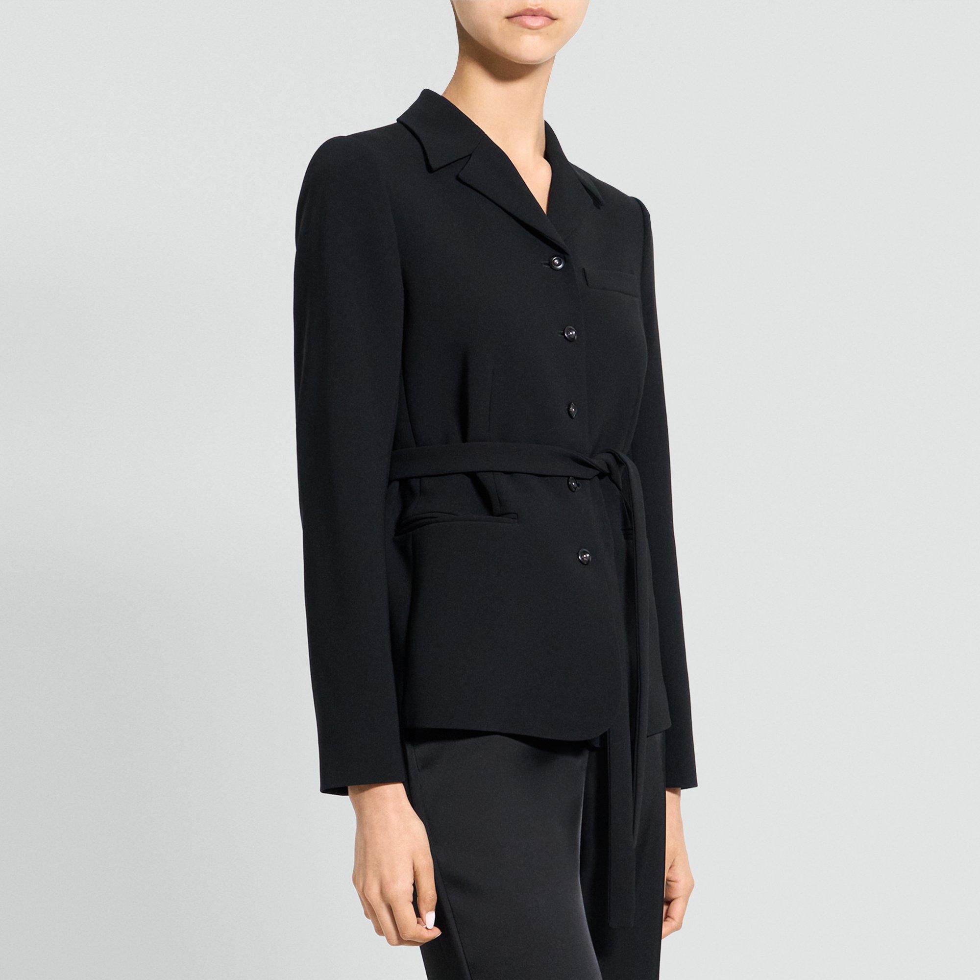 Tie-Waist Jacket in Admiral Crepe