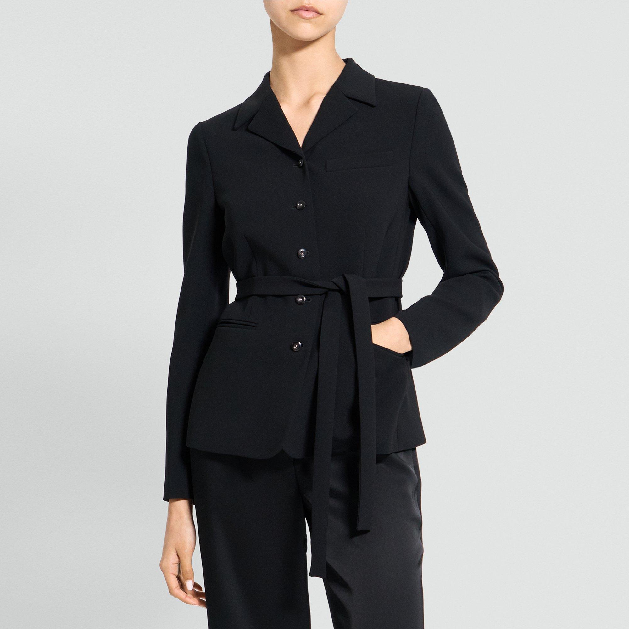 Tie-Waist Jacket in Admiral Crepe