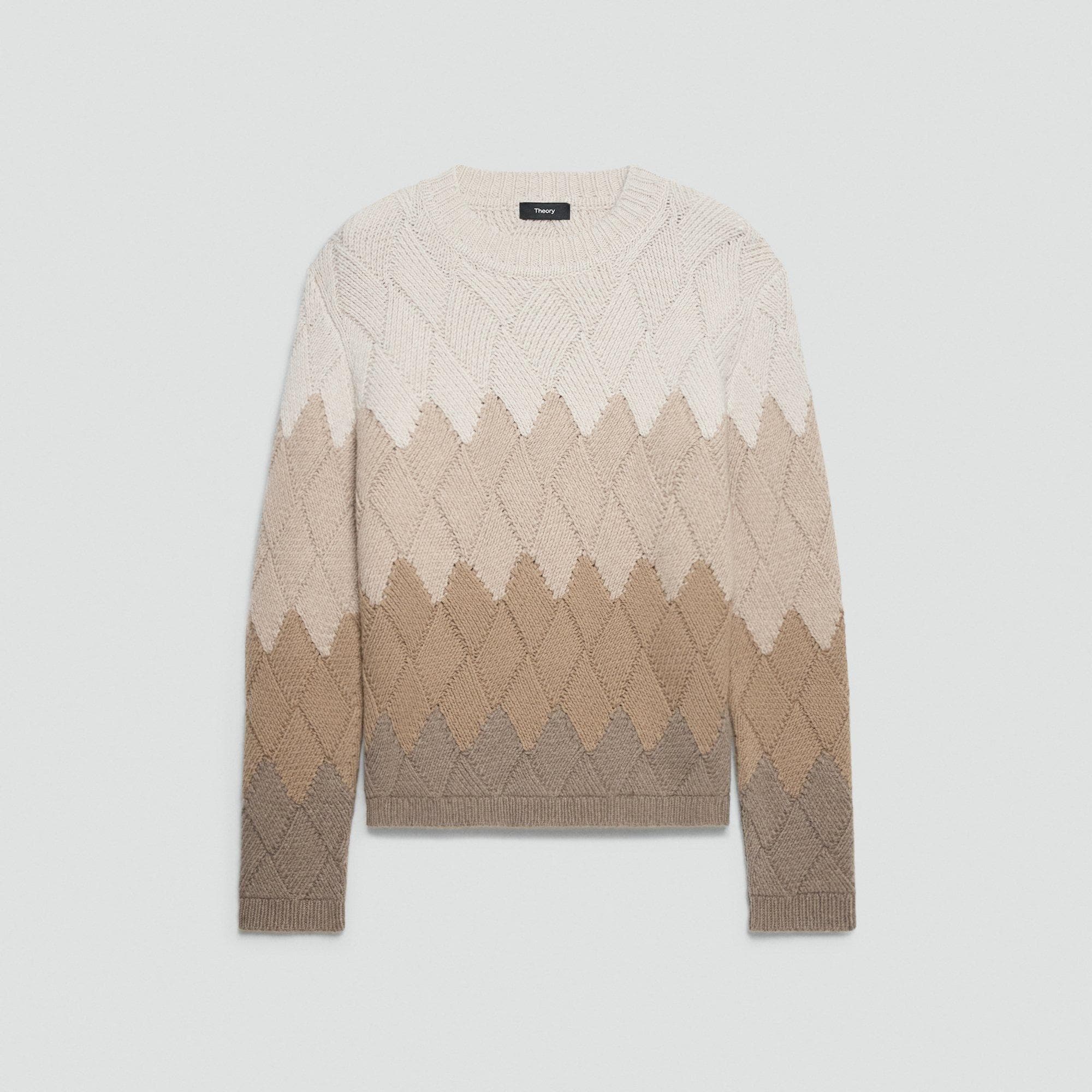 Diamond Weave Sweater in Felted Wool-Cashmere