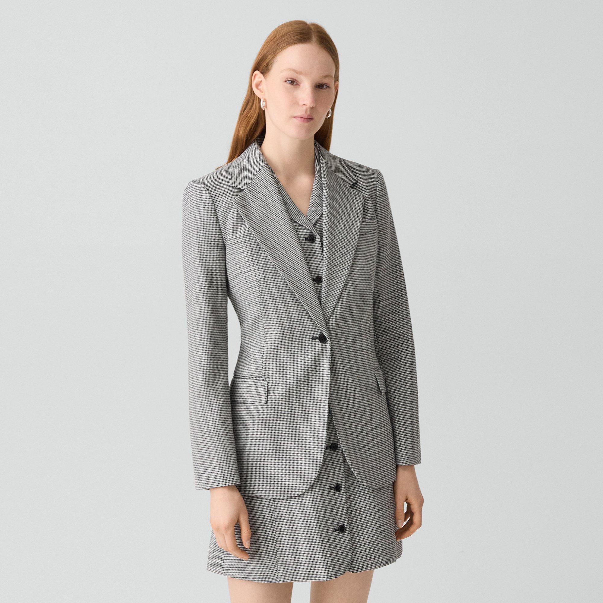 Lynnia Blazer in Wool-Blend Twist