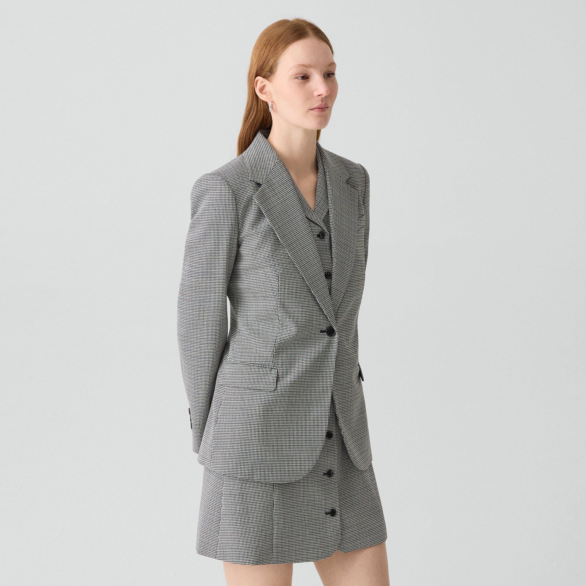Lynnia Blazer in Wool-Blend Twist