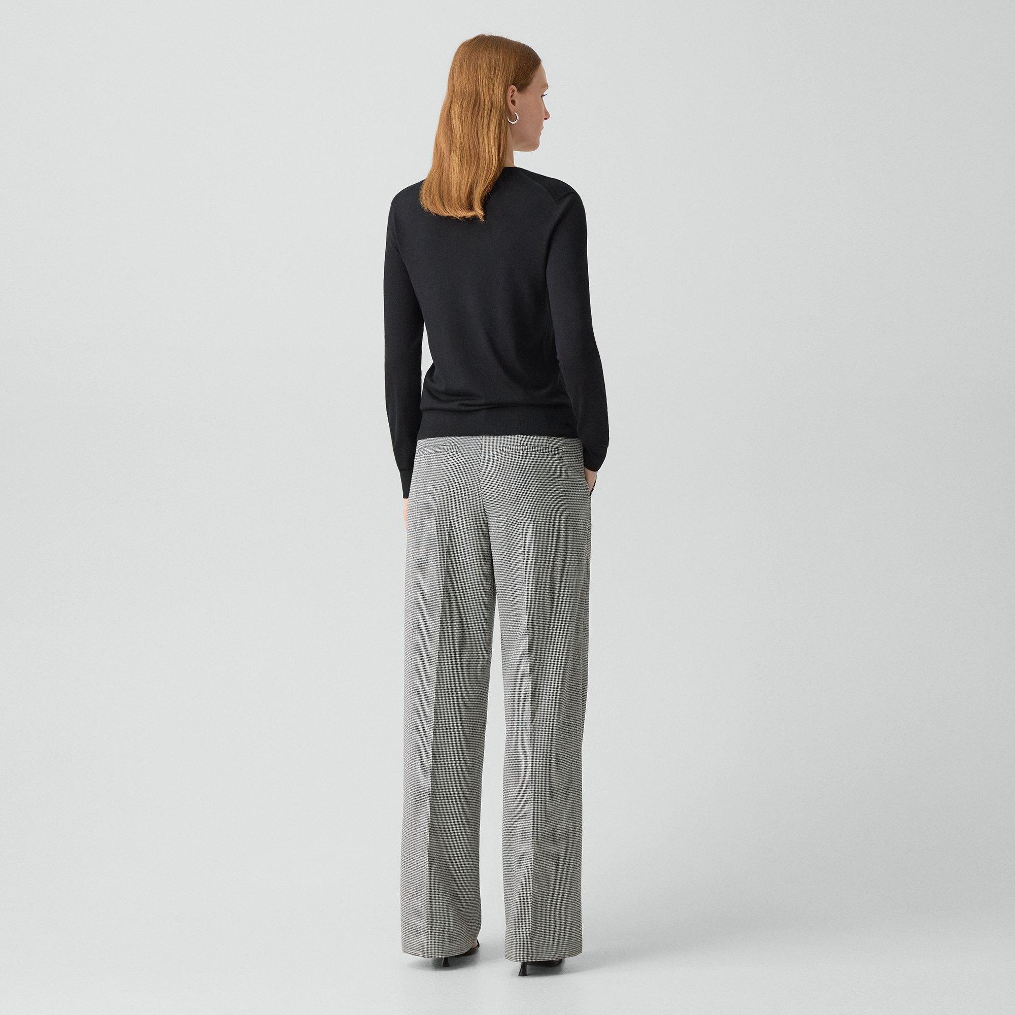 Relaxed Straight Pant in Wool-Blend Twist