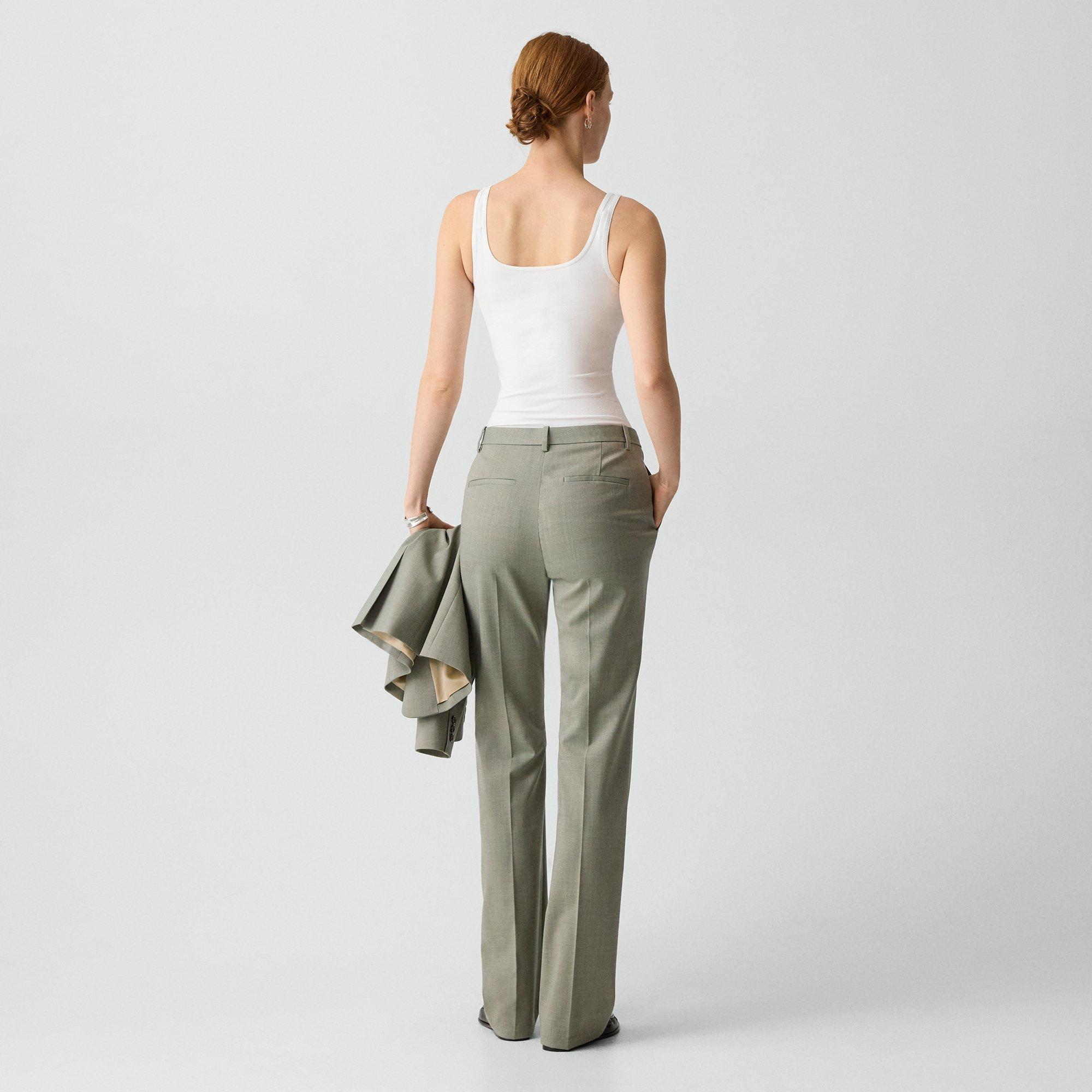 Flared Pant in Wool Gabardine