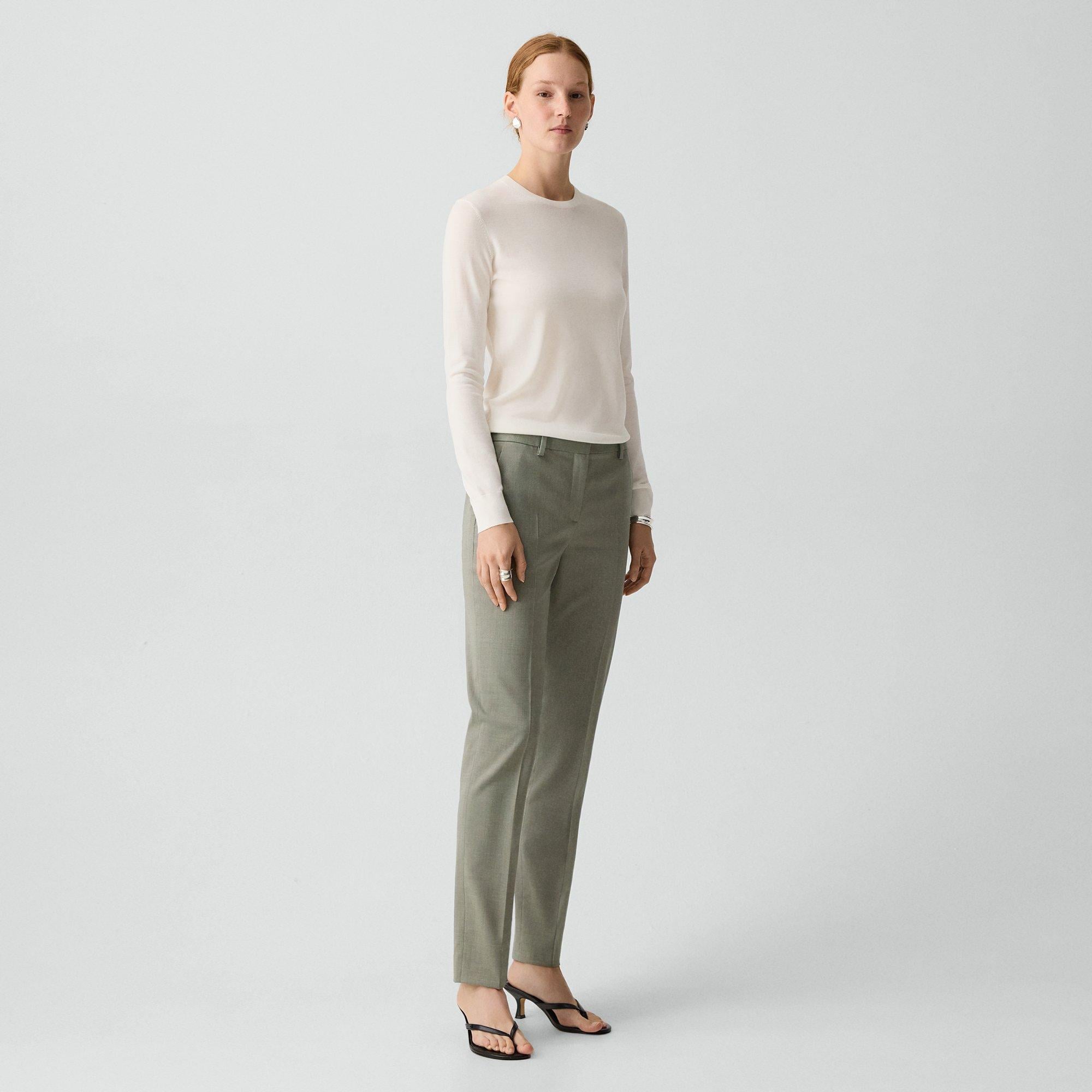 Treeca Full Length Pant in Wool Gabardine