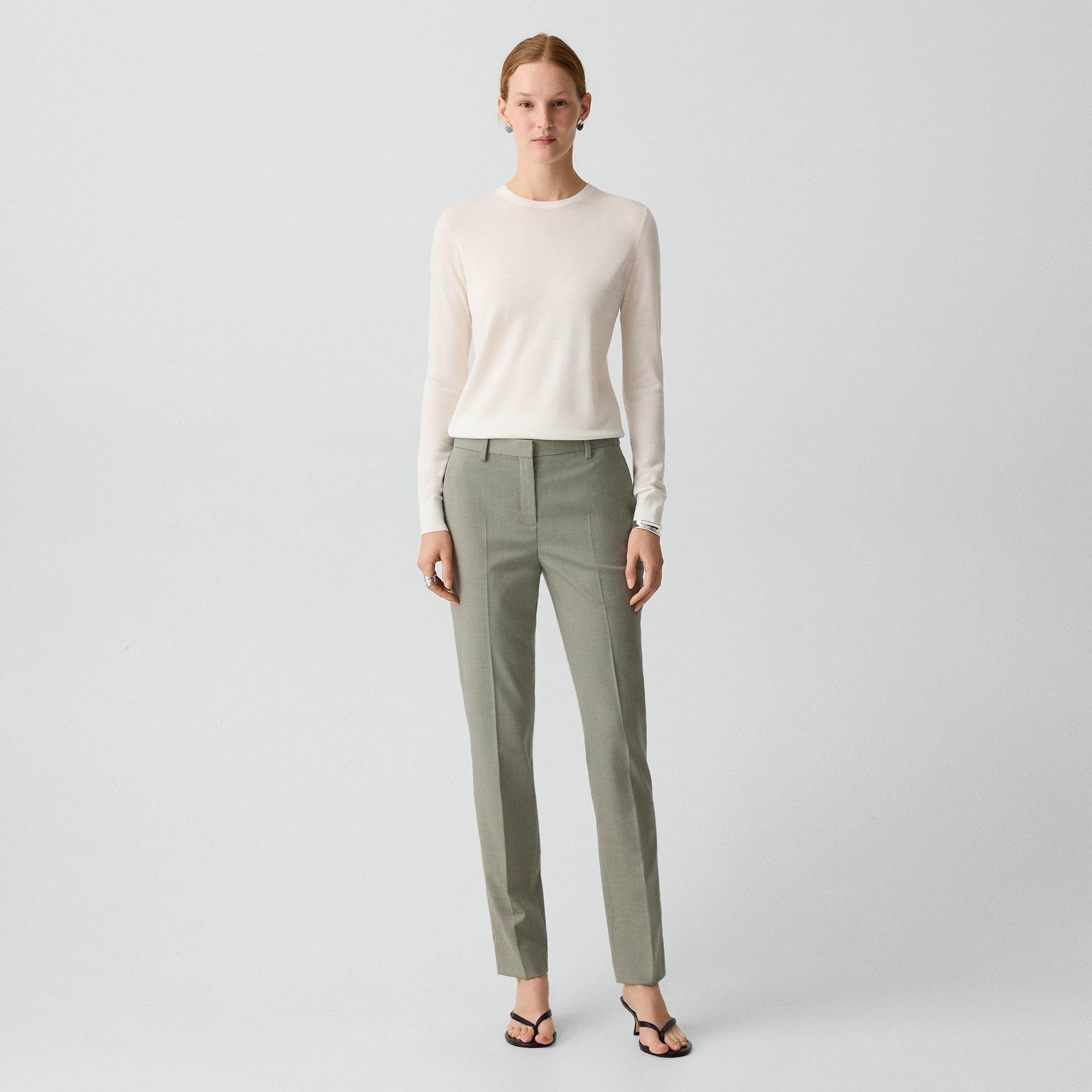 Treeca Full Length Pant in Wool Gabardine