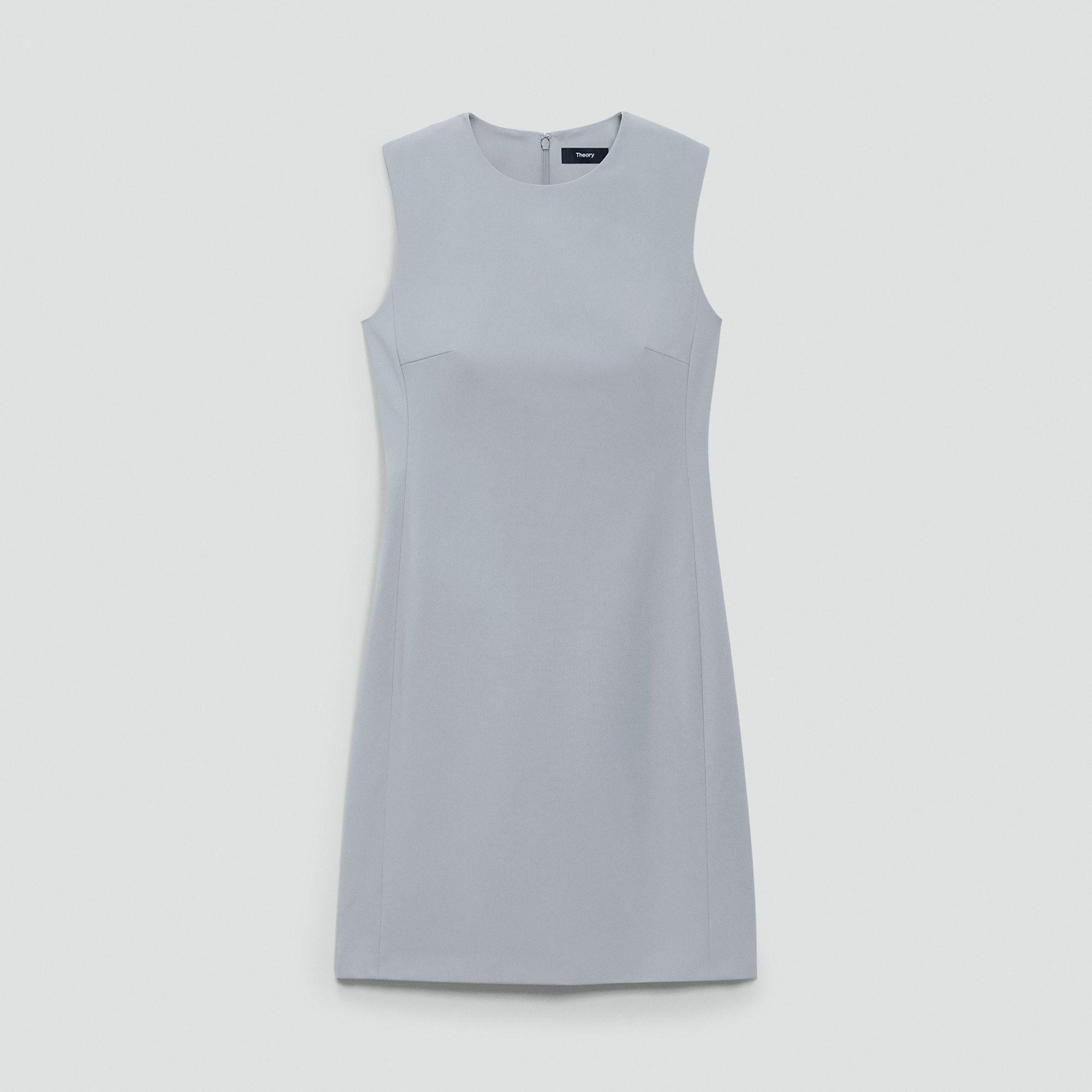 Sleeveless Fitted Dress in Wool Gabardine