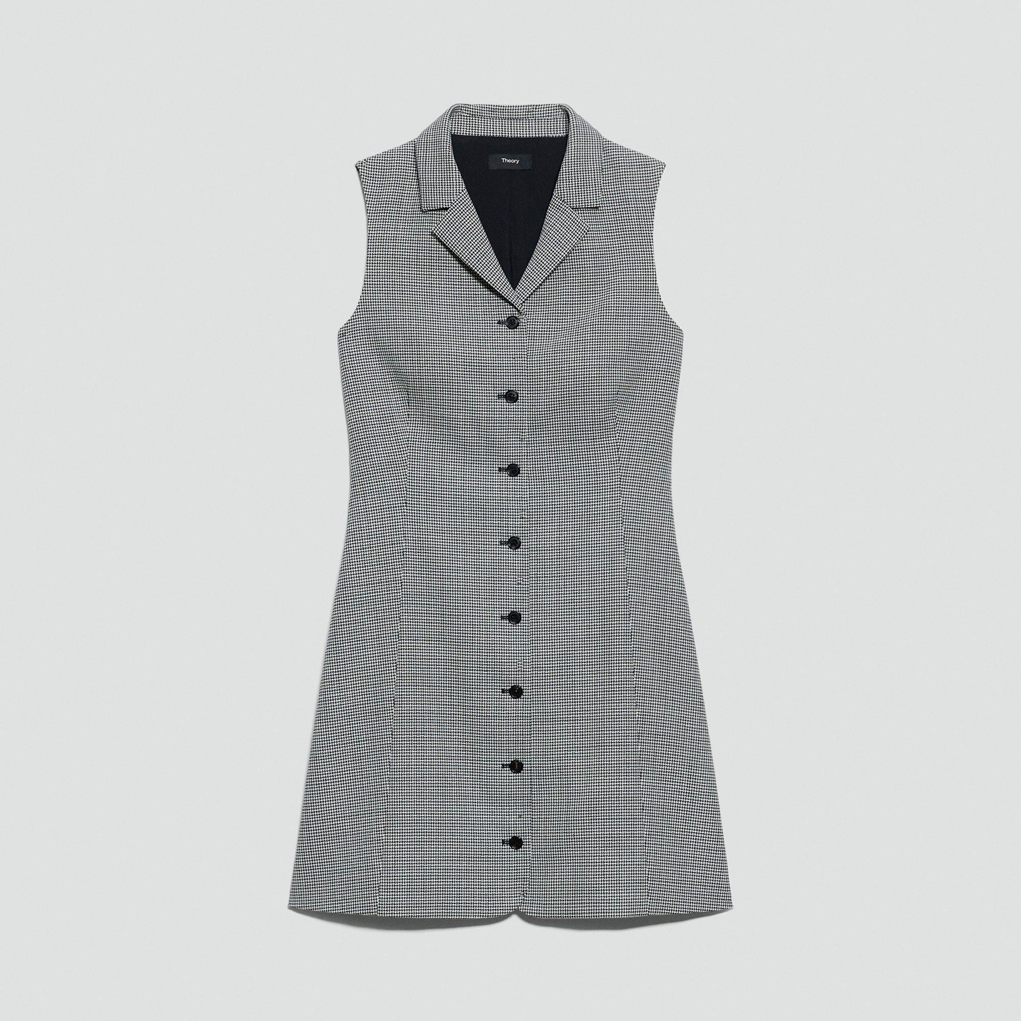 Sleeveless Shirt Dress in Wool-Blend Twist from Theory - $356.25