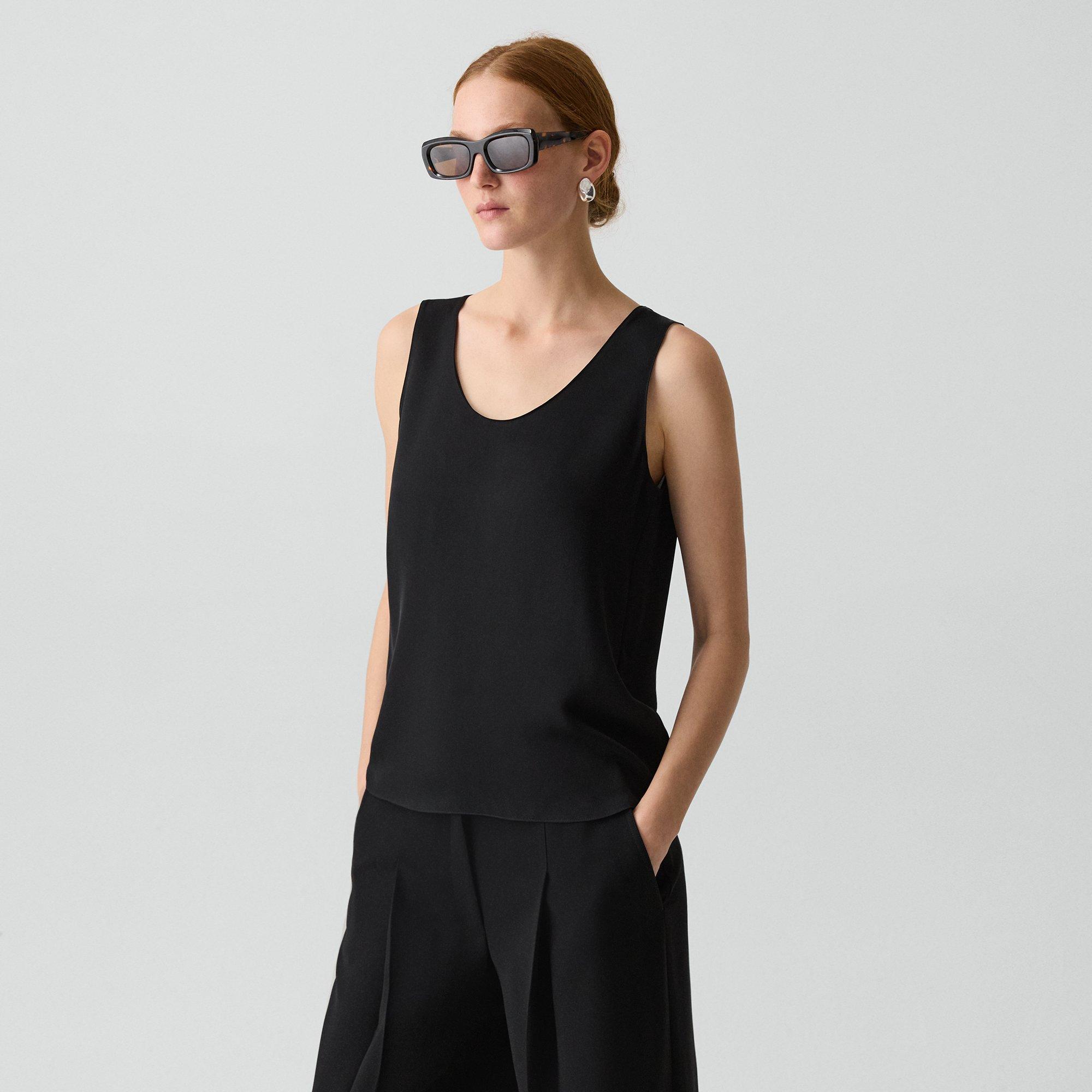 Straight Shell Top in Silk Georgette