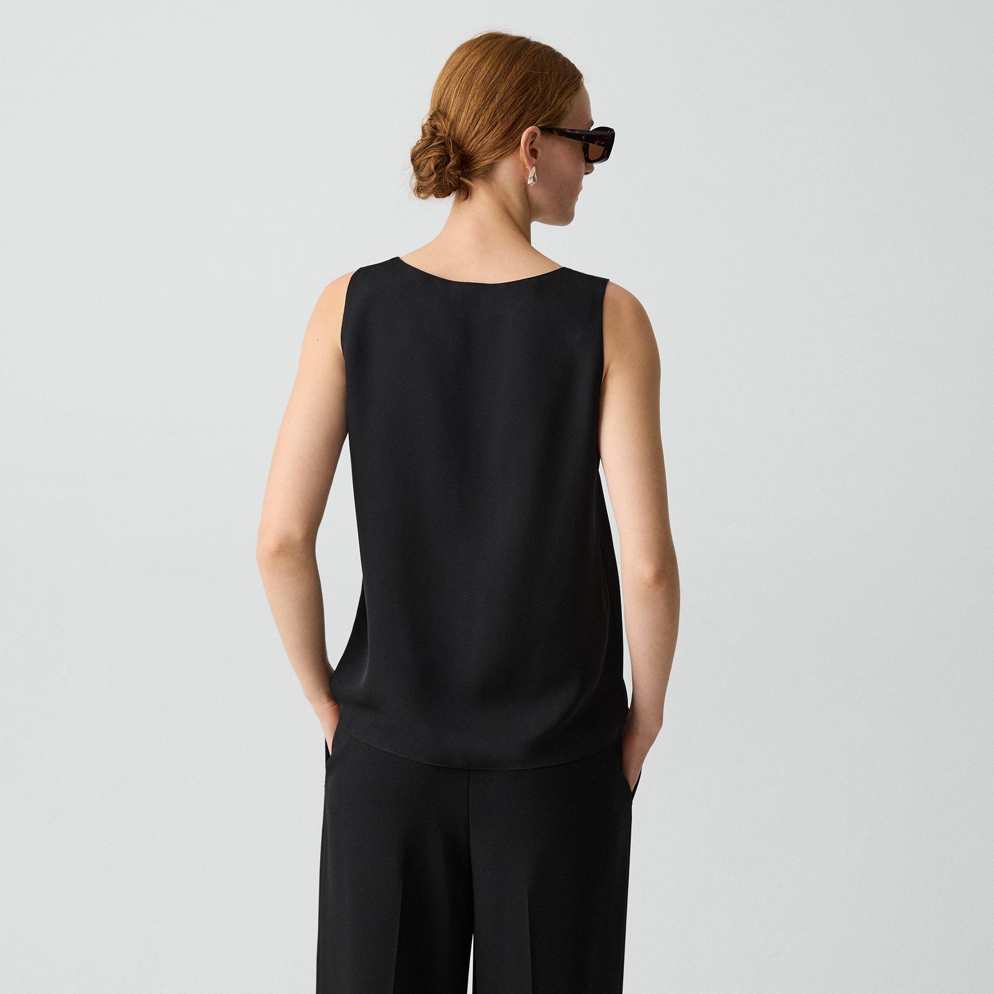 Straight Shell Top in Silk Georgette