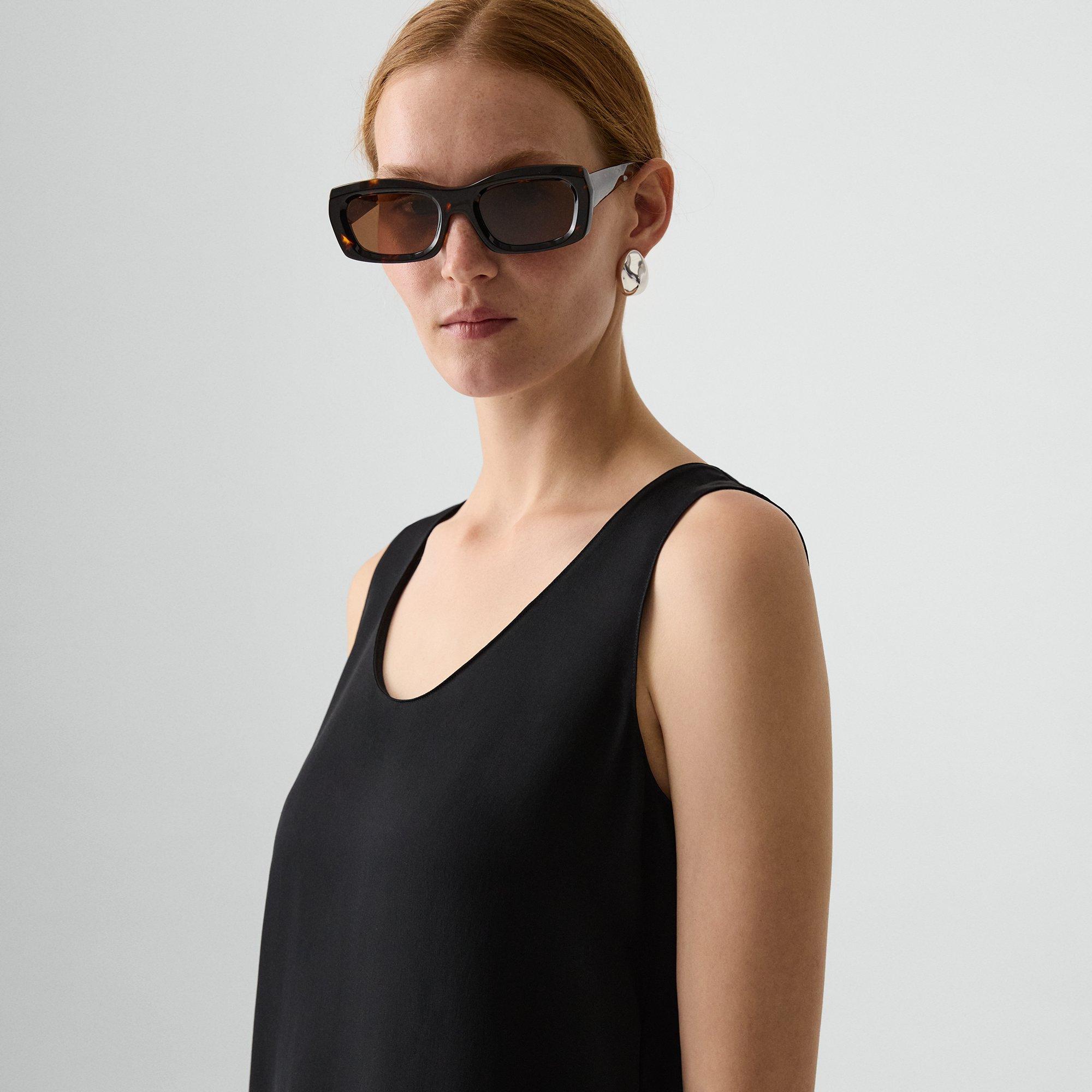 Straight Shell Top in Silk Georgette