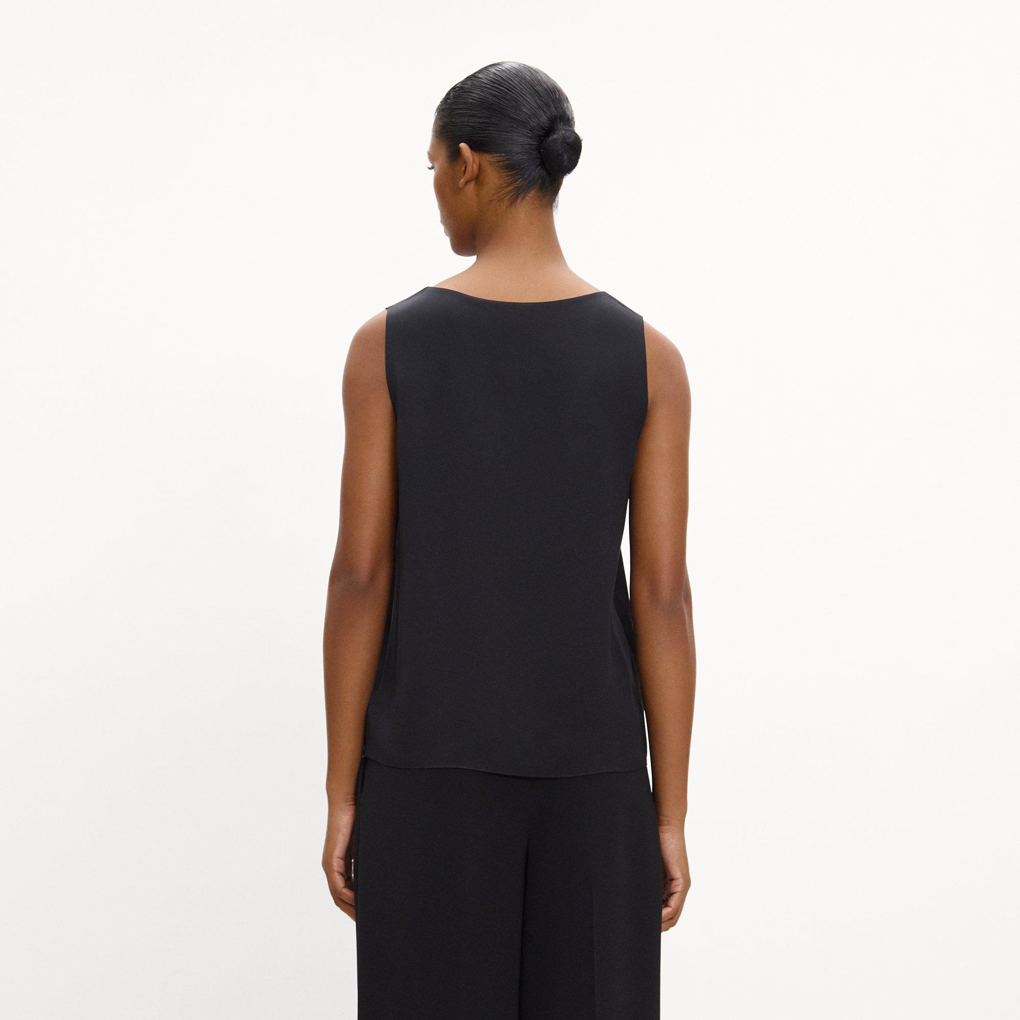Scoop Neck Shell Top in Silk Georgette