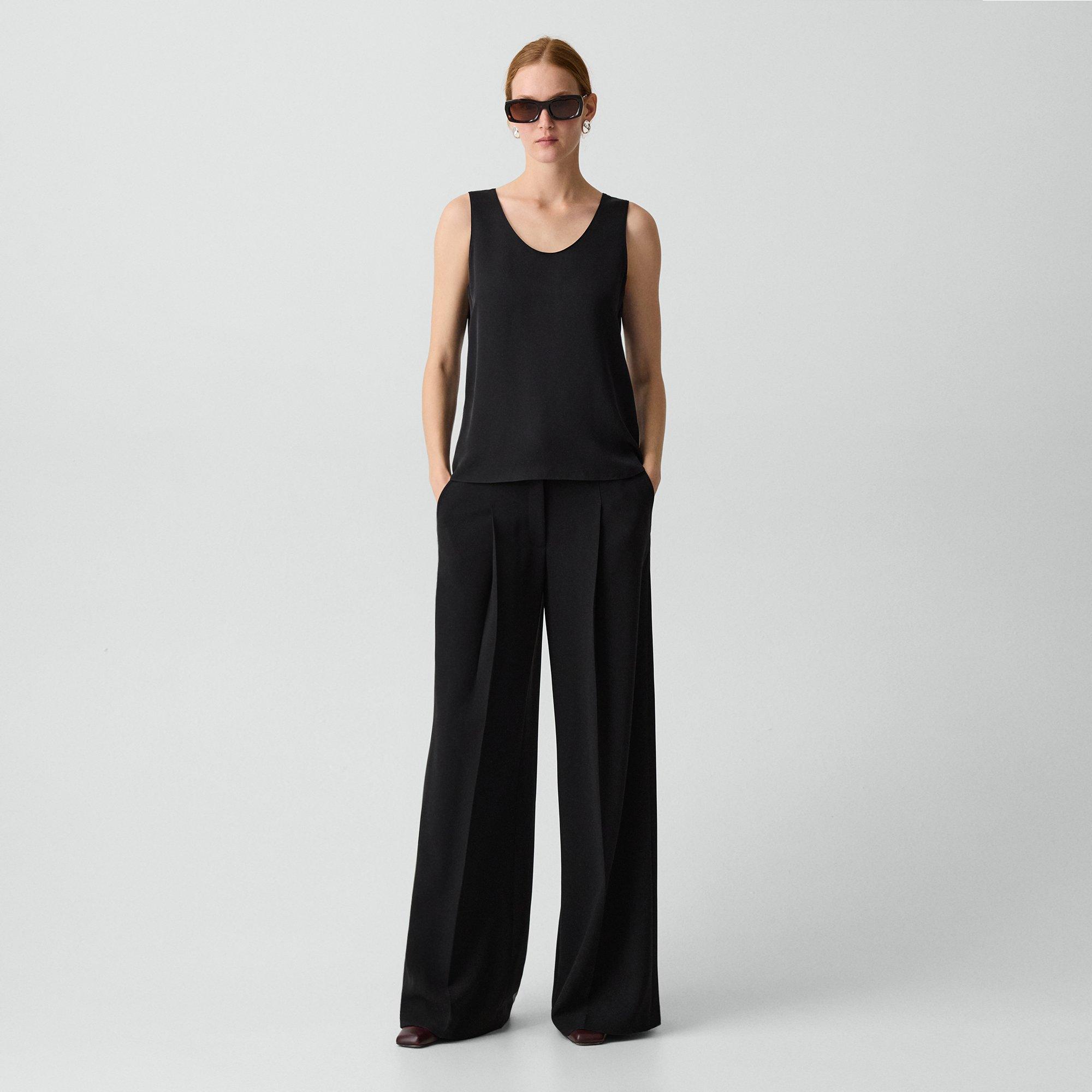 Straight Shell Top in Silk Georgette