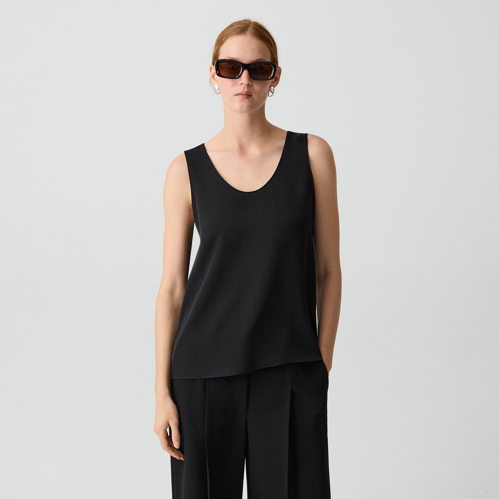 Straight Shell Top in Silk Georgette