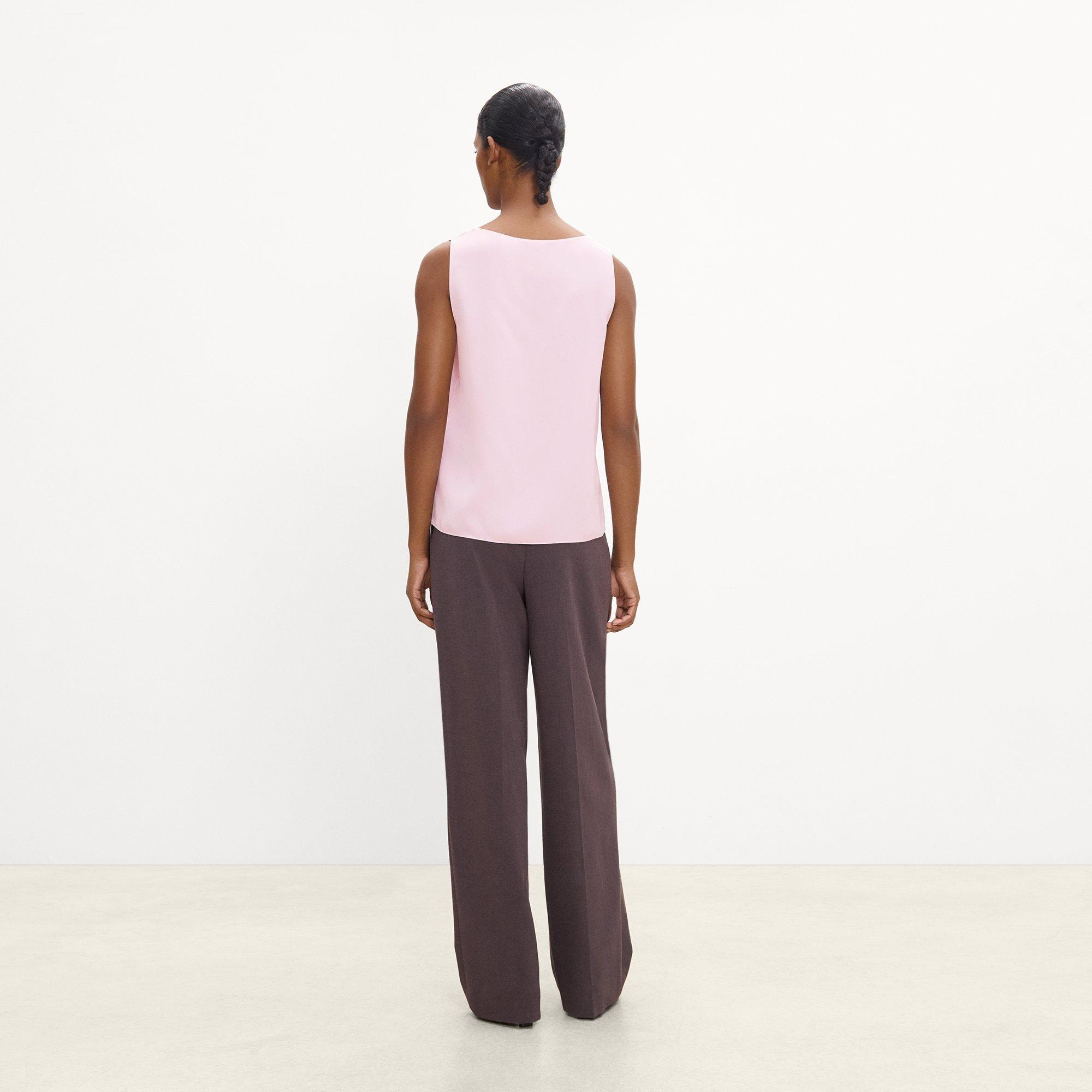Scoop Neck Shell Top in Silk Georgette
