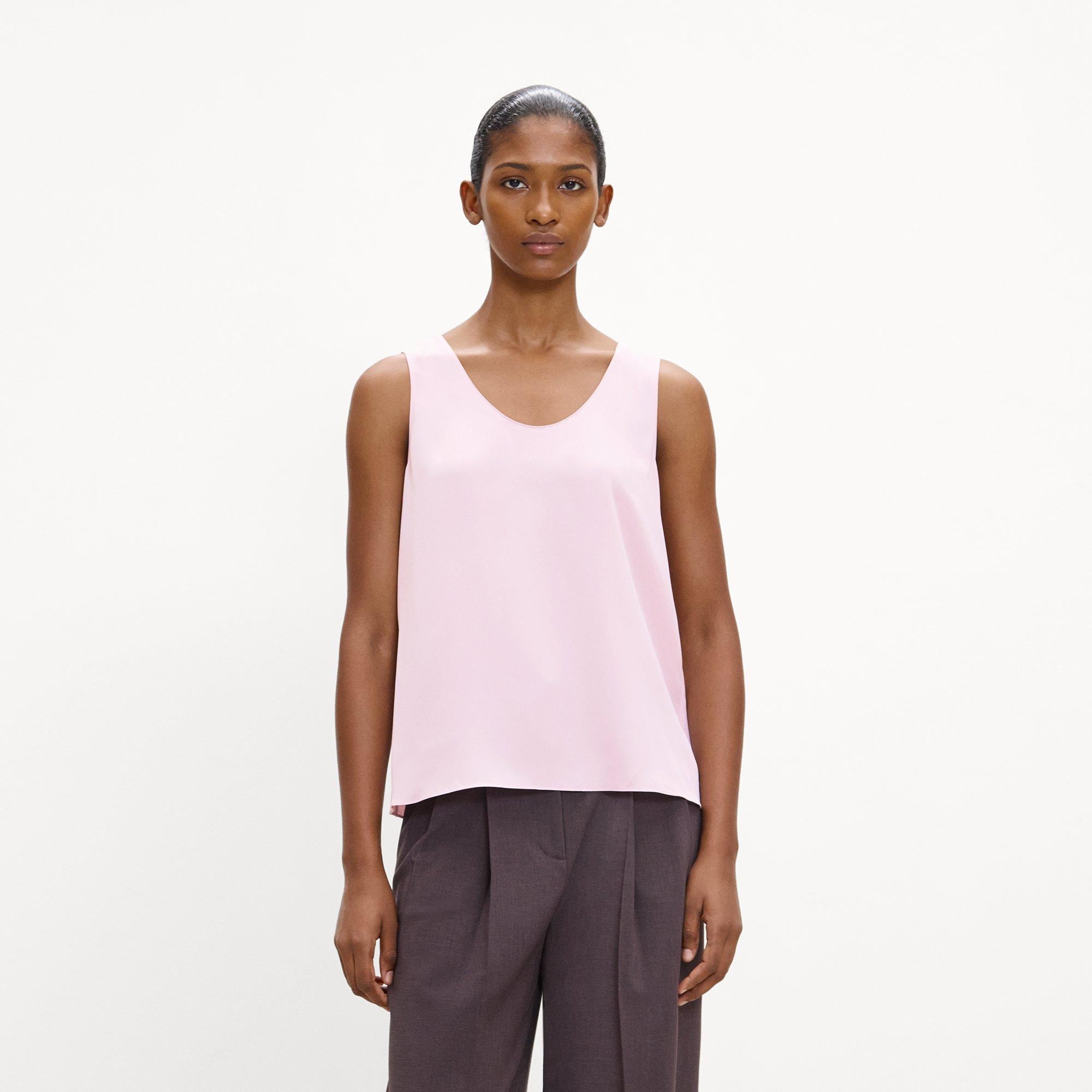 Scoop Neck Shell Top in Silk Georgette
