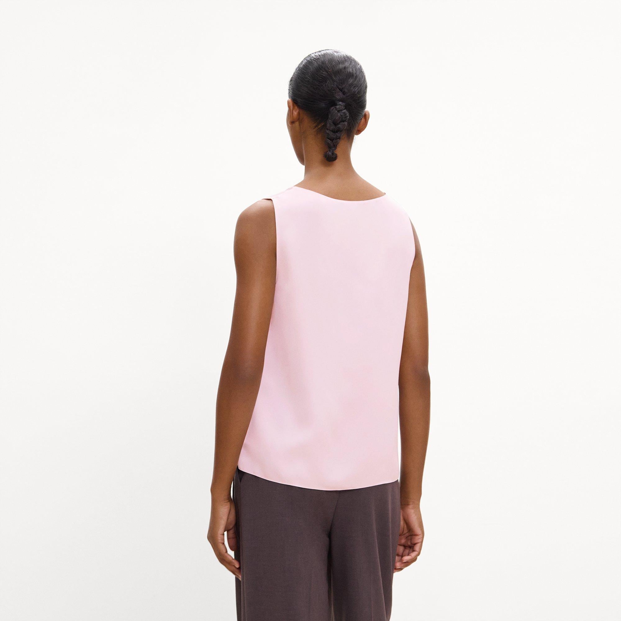 Scoop Neck Shell Top in Silk Georgette