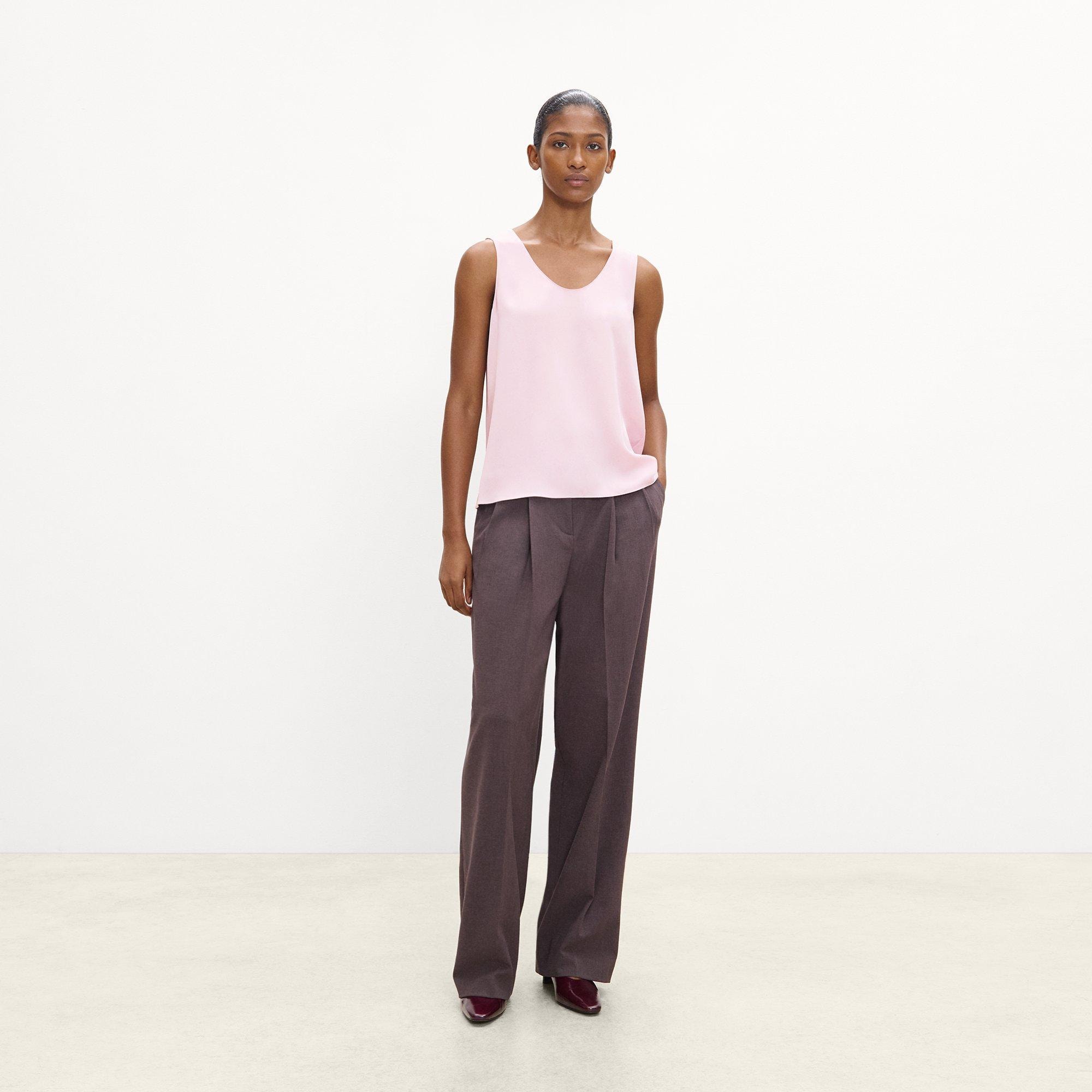 Scoop Neck Shell Top in Silk Georgette