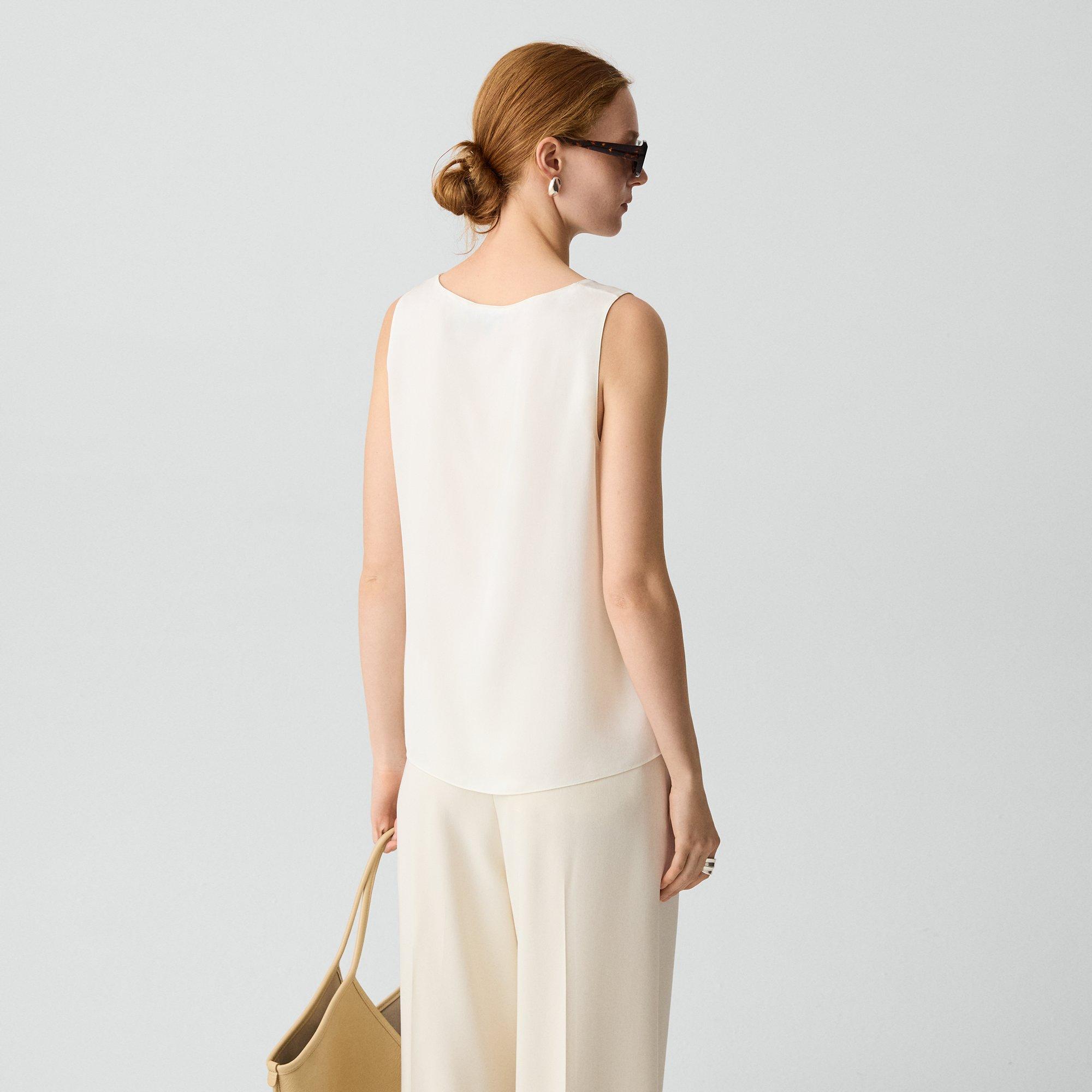 Straight Shell Top in Silk Georgette