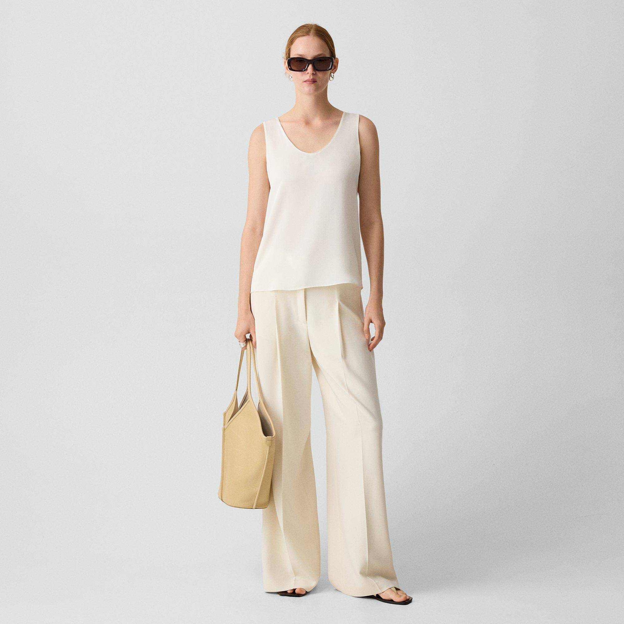 Straight Shell Top in Silk Georgette