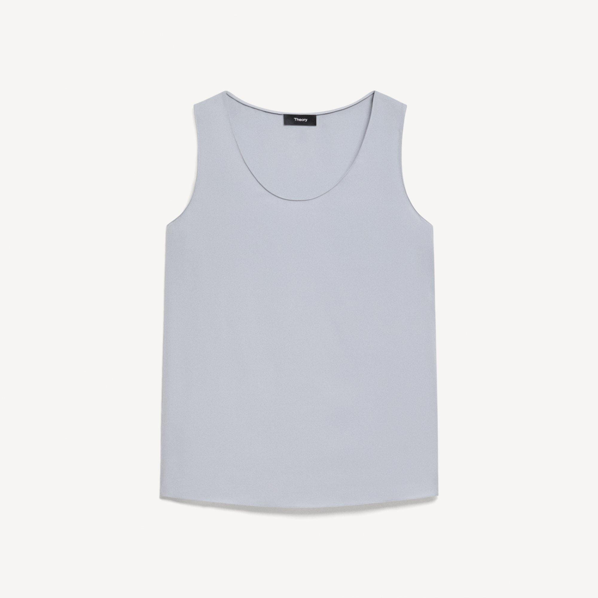 Scoop Neck Shell Top in Silk Georgette