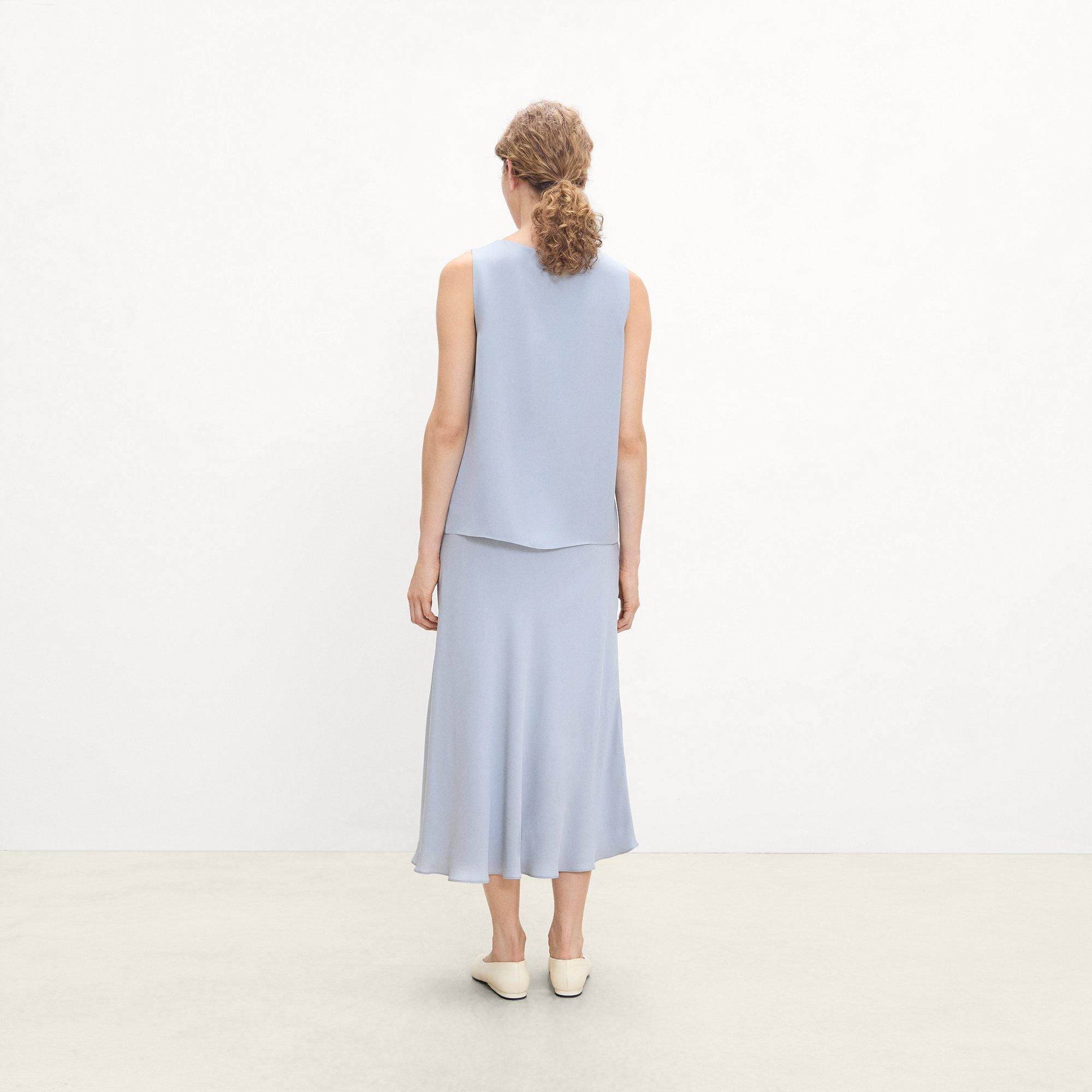 Scoop Neck Shell Top in Silk Georgette