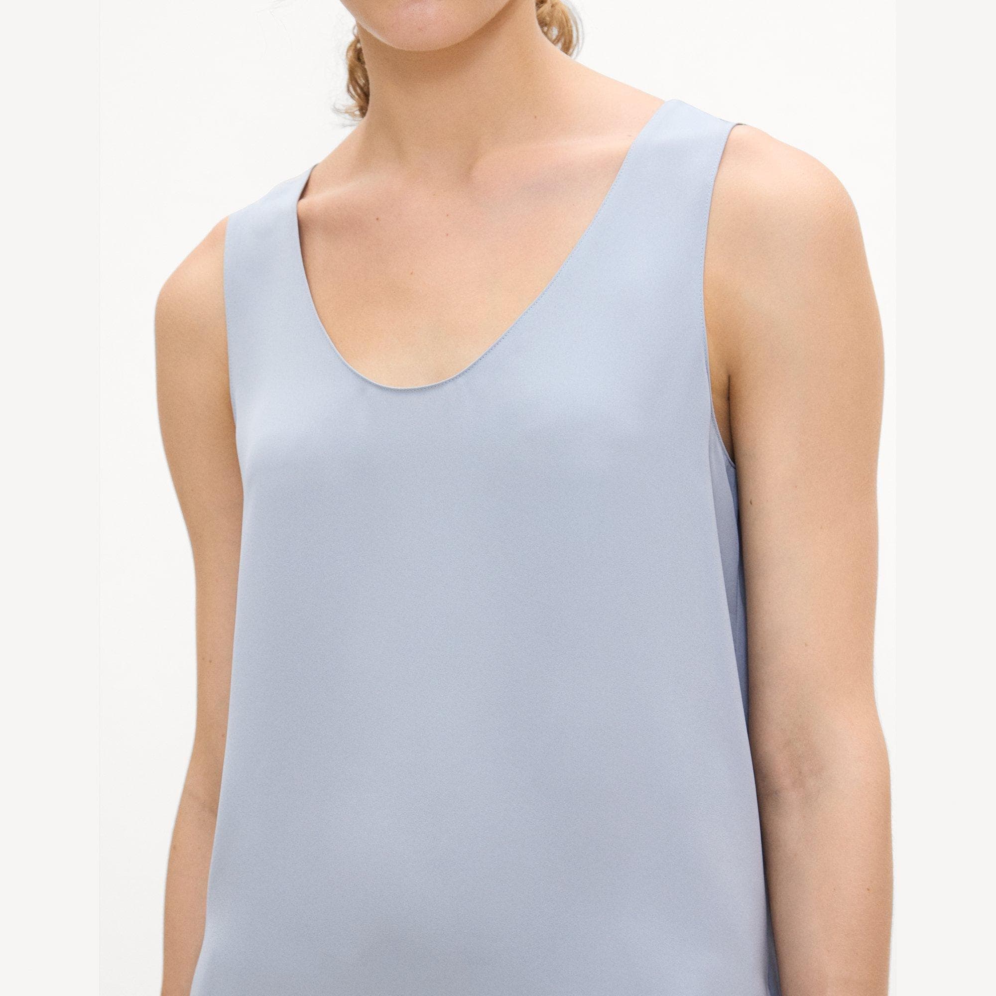 Scoop Neck Shell Top in Silk Georgette
