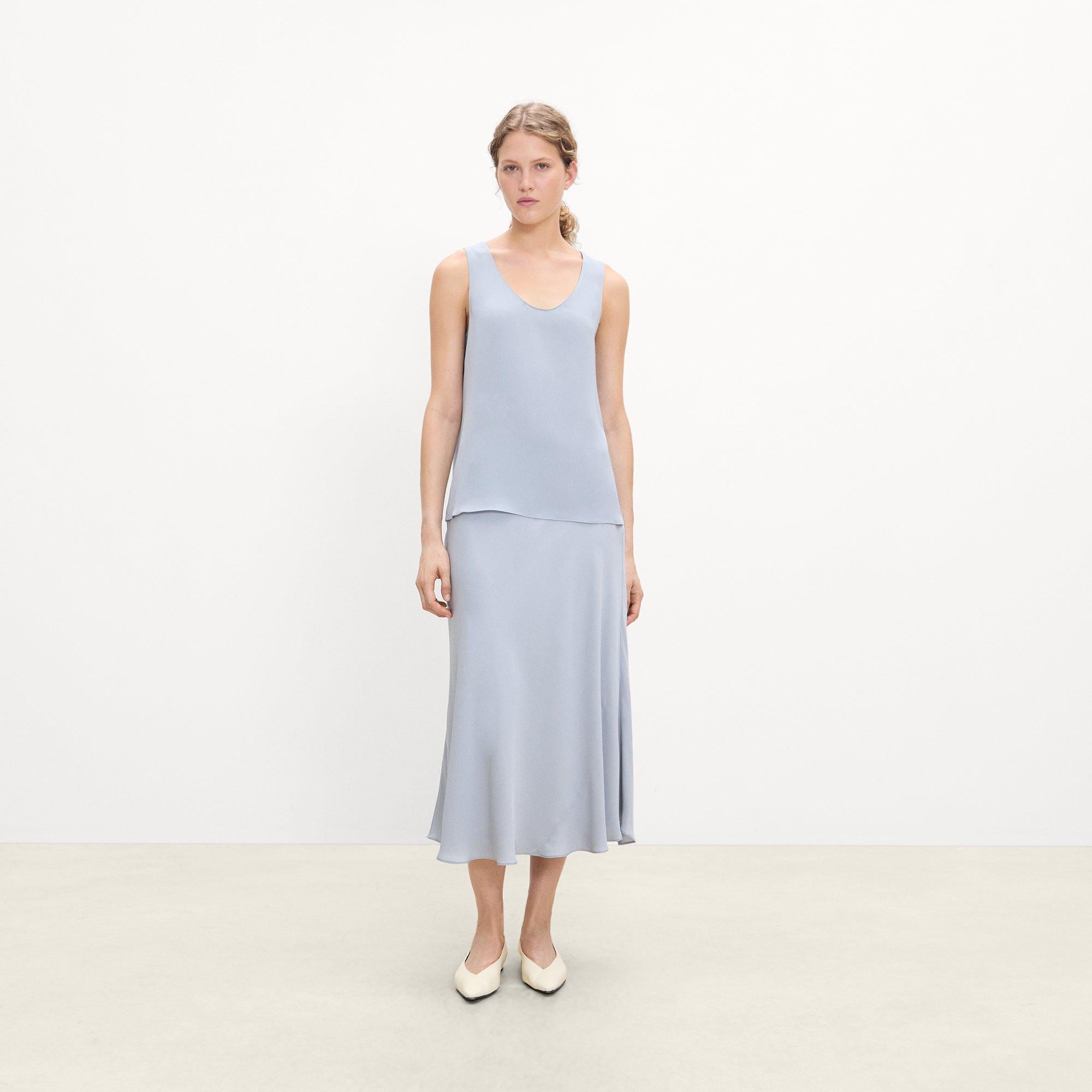 Scoop Neck Shell Top in Silk Georgette