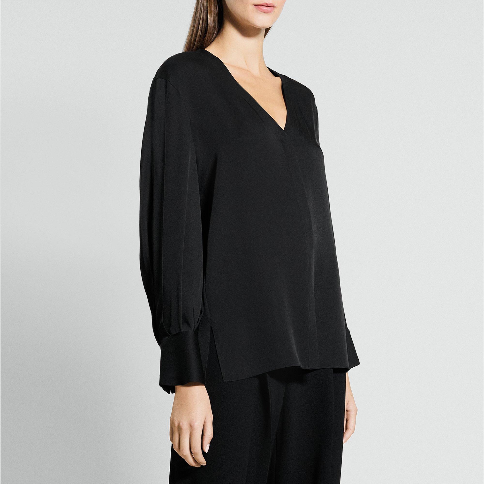 V-Neck Blouse in Silk Georgette