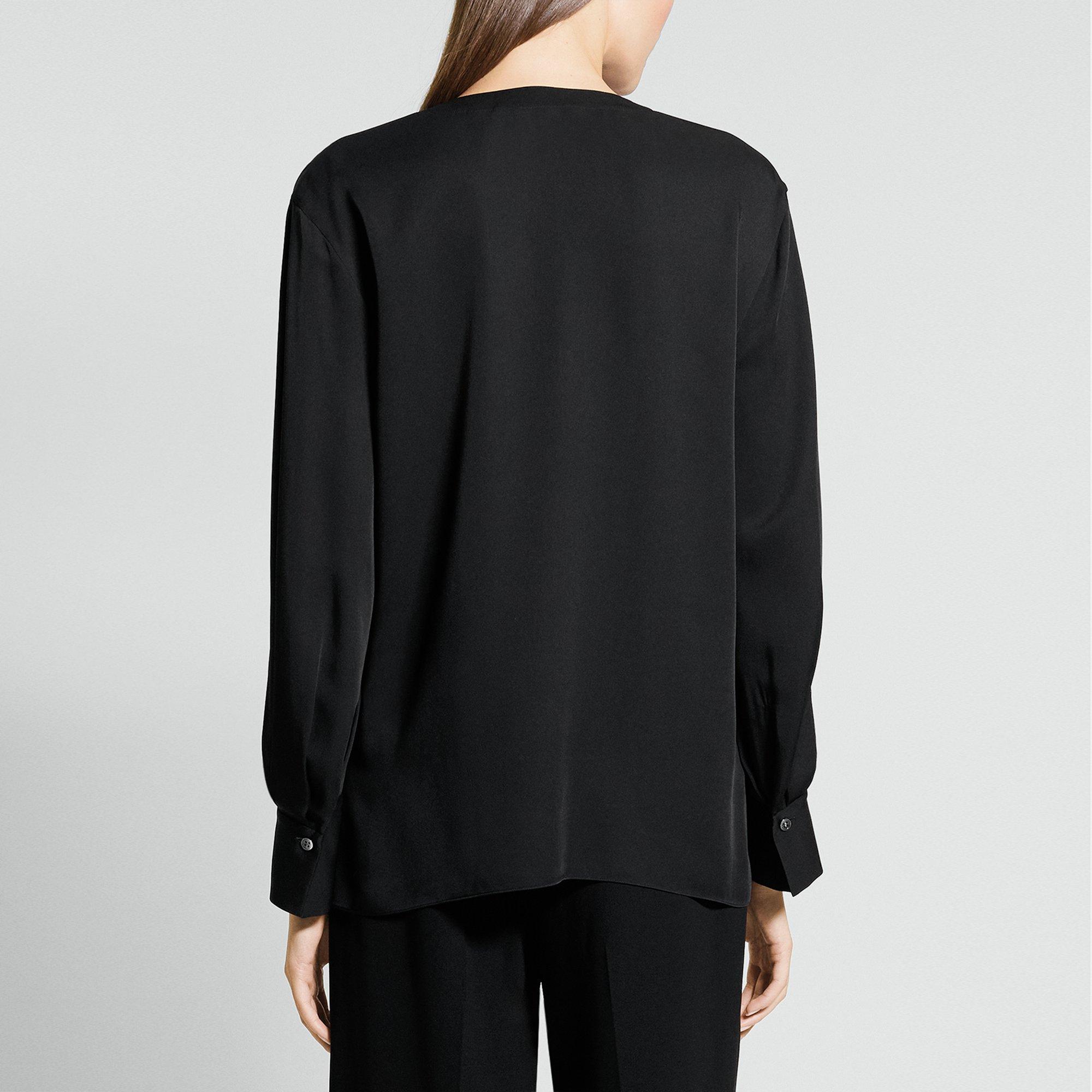 V-Neck Blouse in Silk Georgette