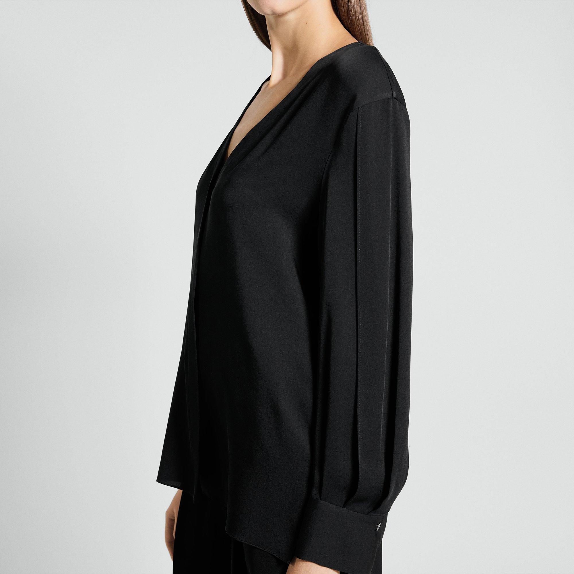 V-Neck Blouse in Silk Georgette