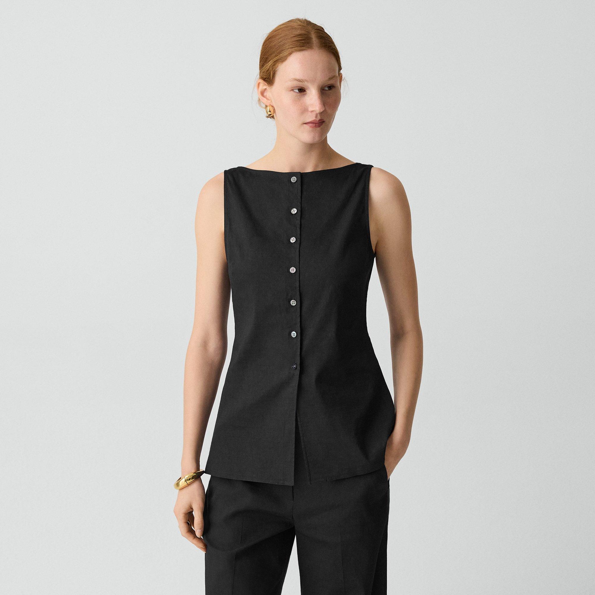 Boatneck Cutaway Top in Good Linen