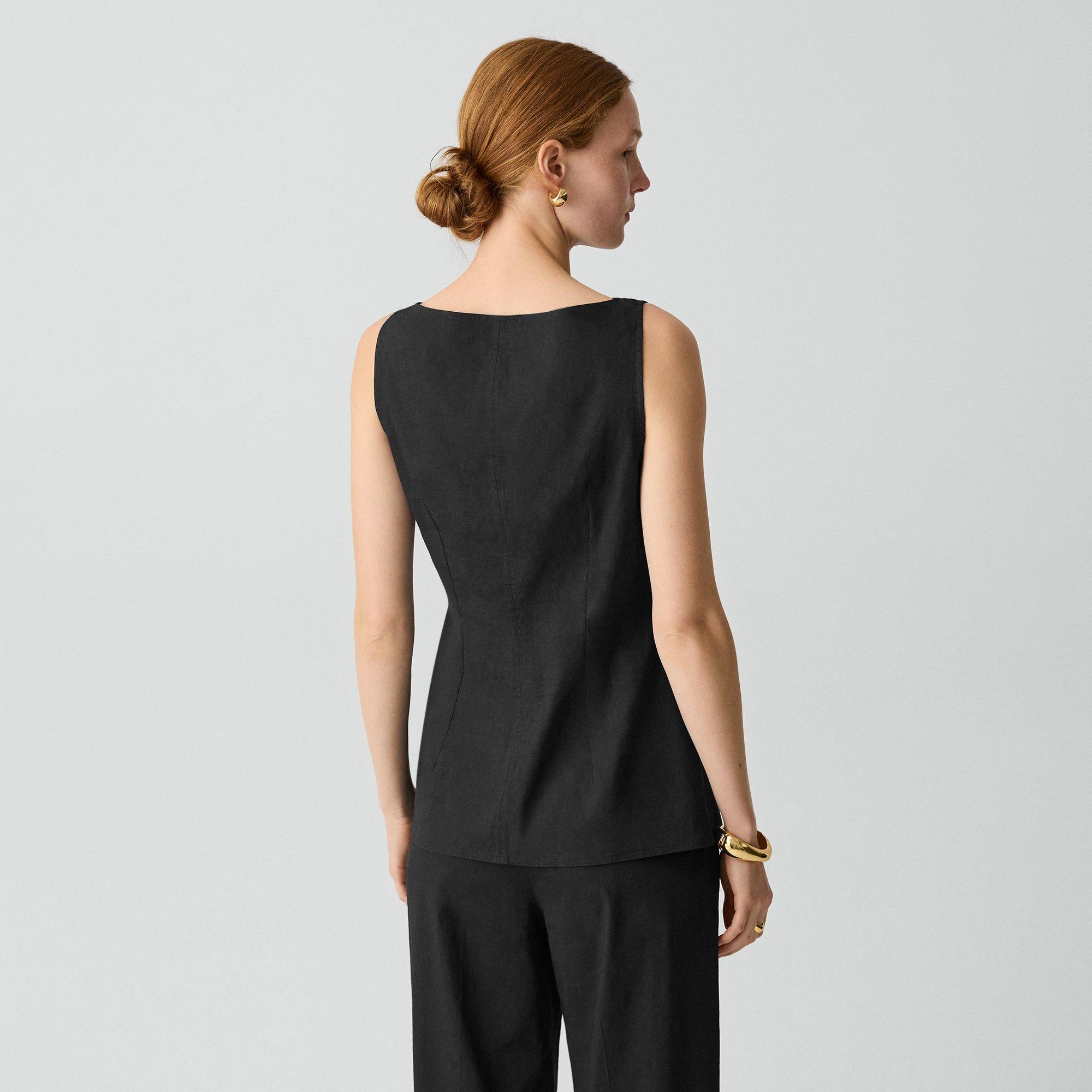 Boatneck Cutaway Top in Good Linen