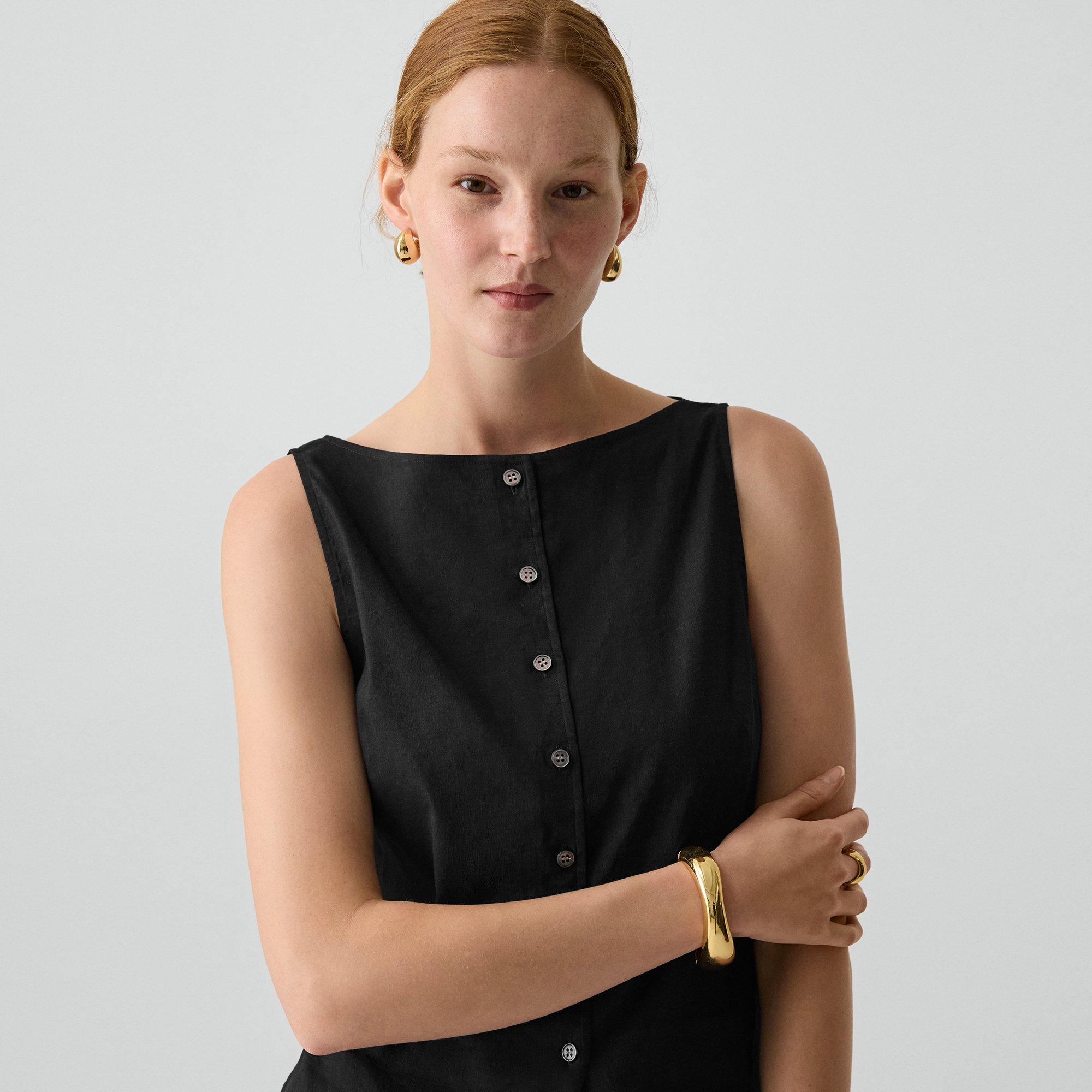 Boatneck Cutaway Top in Good Linen