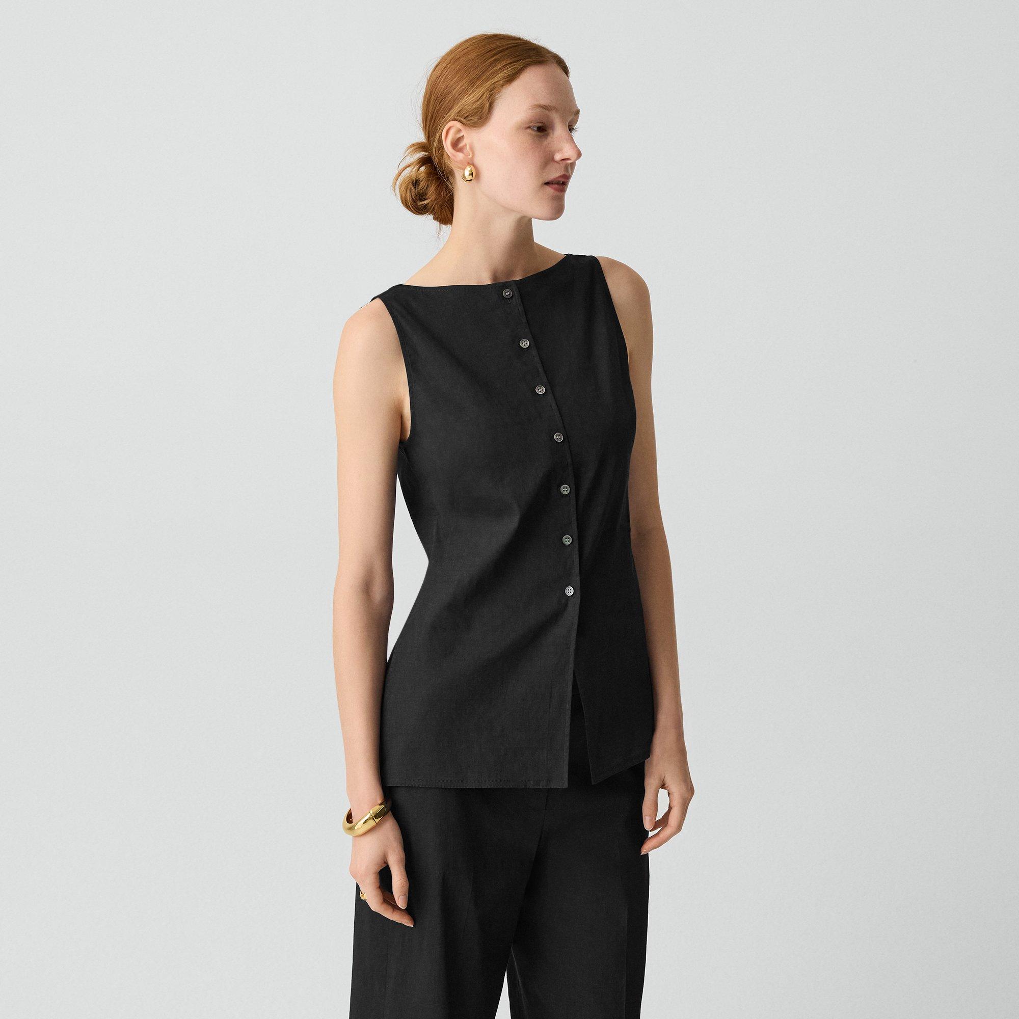 Boatneck Cutaway Top in Good Linen