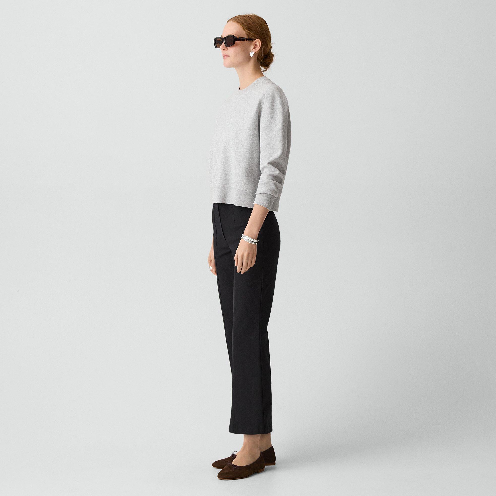 Seamed Kick Pant in Stretch Cotton-Blend