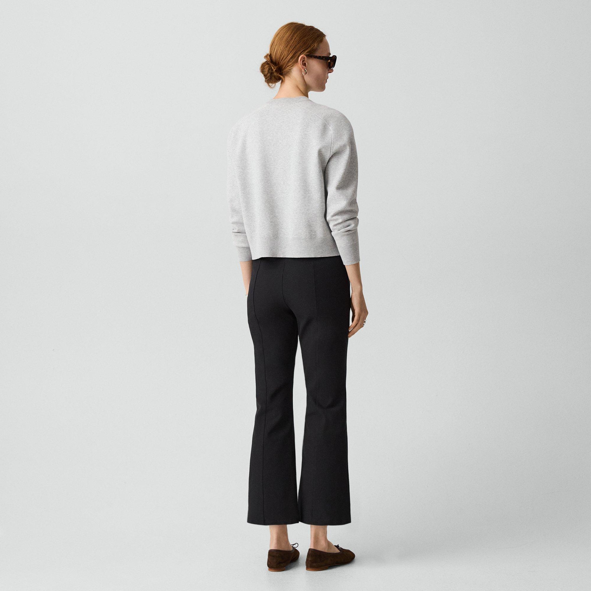 Seamed Kick Pant in Stretch Cotton-Blend