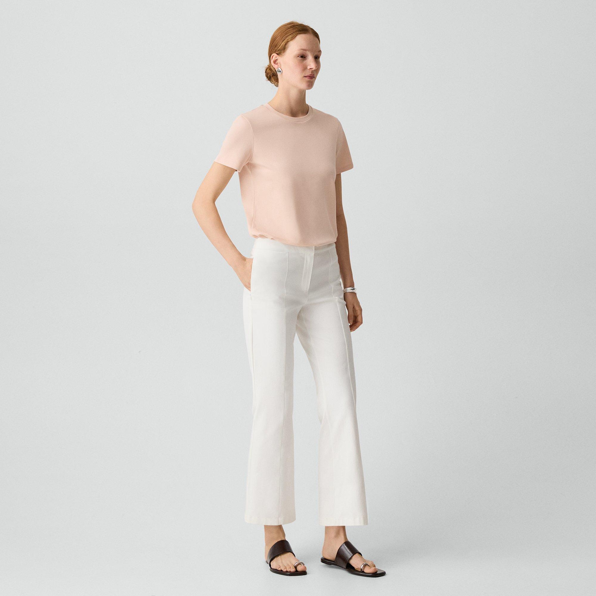 Seamed Kick Pant in Stretch Cotton-Blend