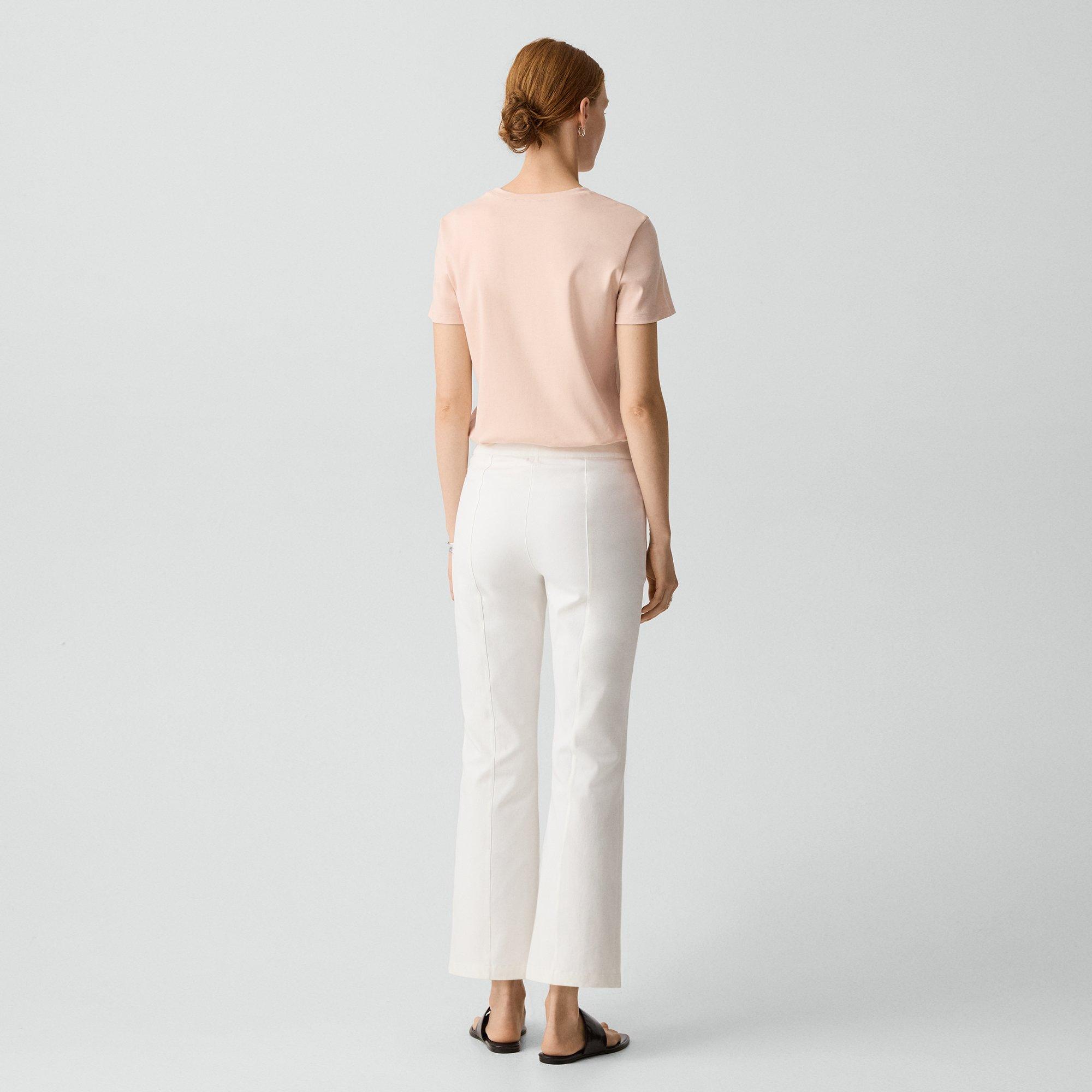 Seamed Kick Pant in Stretch Cotton-Blend